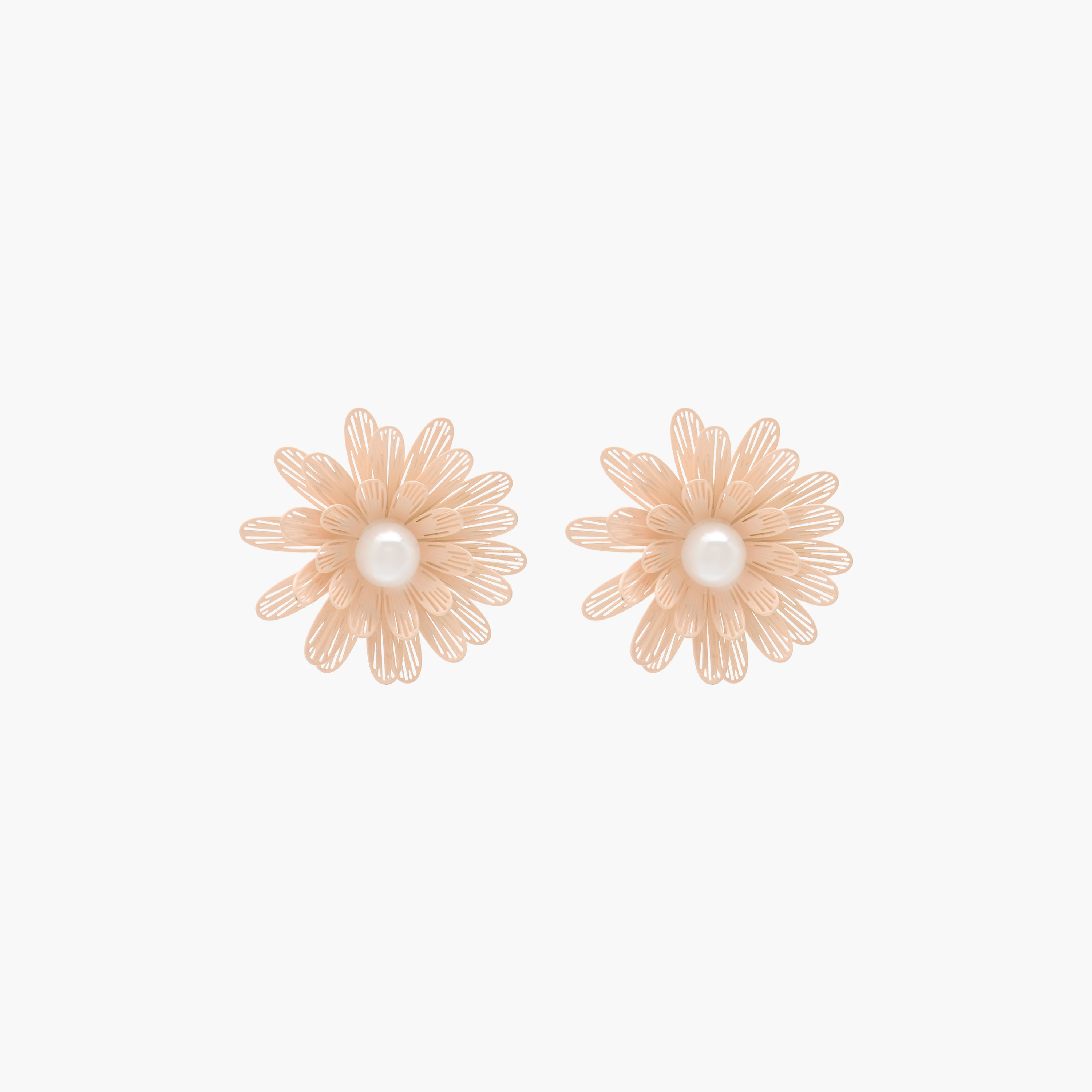 Floral Pearl Embellished Earrings with Pushback Closure-women-watchesandjewellery-jewellery-earrings-image-1