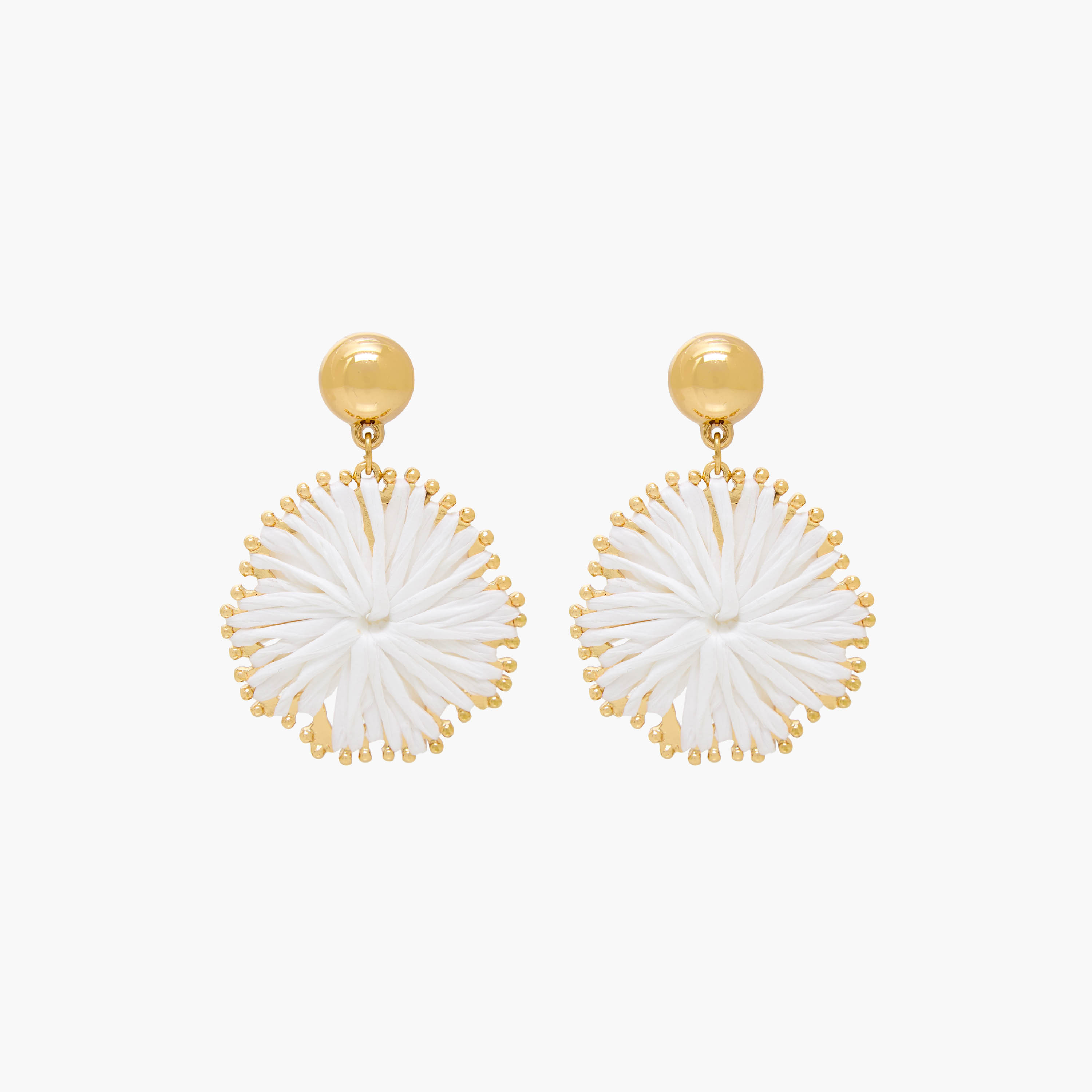 حلقان متدلية من الرافيا بلون ذهبي مع إغلاق خلفي بمكبس-women-watchesandjewellery-jewellery-earrings-image-1