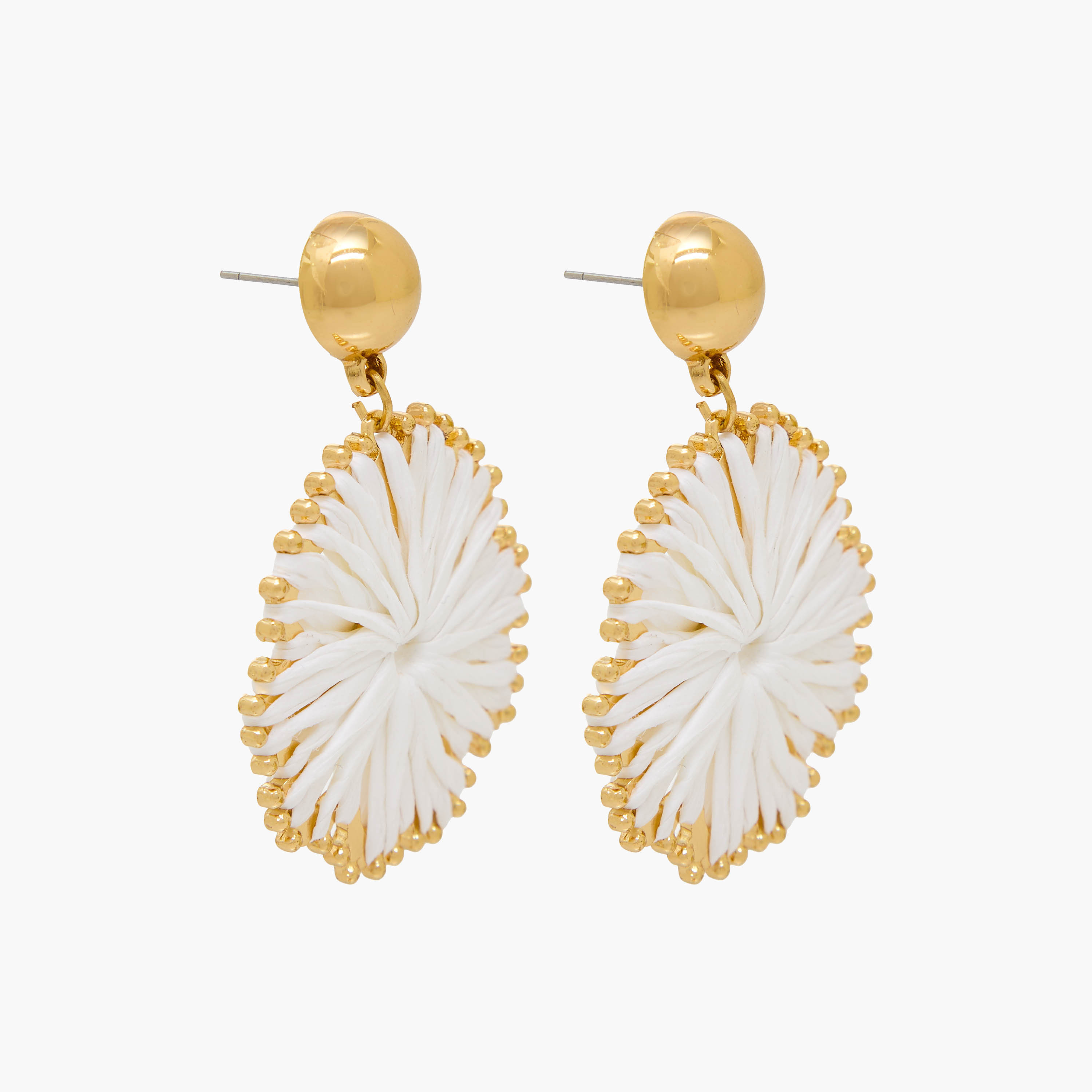 حلقان متدلية من الرافيا بلون ذهبي مع إغلاق خلفي بمكبس-women-watchesandjewellery-jewellery-earrings-image-3