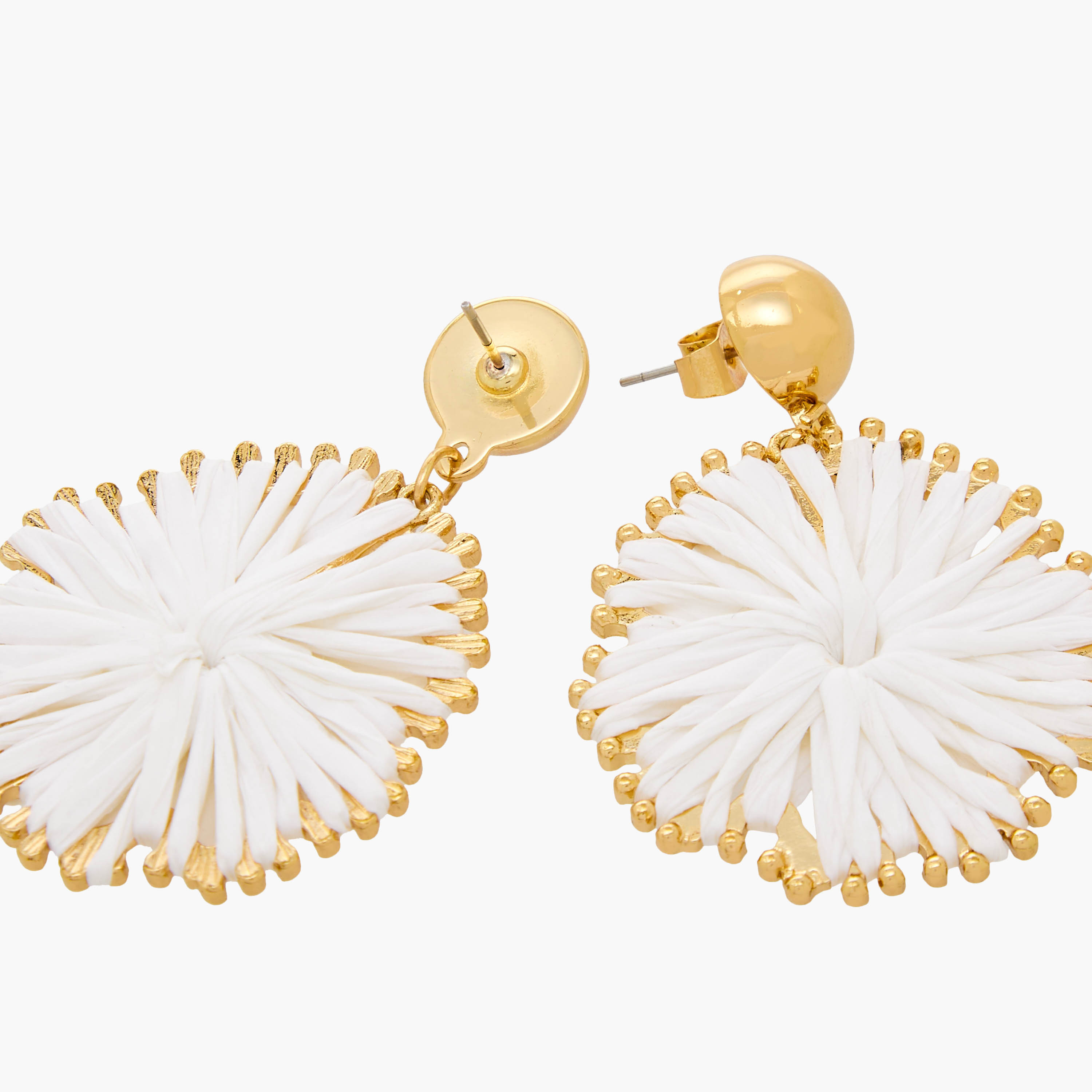 حلقان متدلية من الرافيا بلون ذهبي مع إغلاق خلفي بمكبس-women-watchesandjewellery-jewellery-earrings-image-5