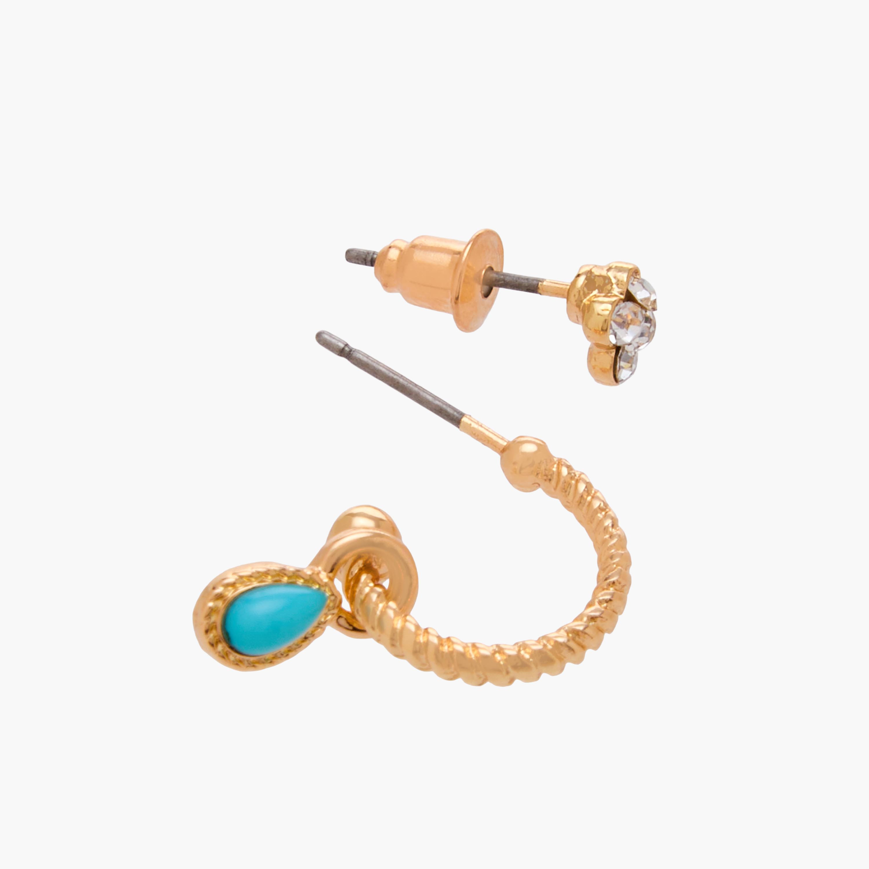 Pack of 9 Gold Tone Assorted Earrings with Pushback Closure-women-watchesandjewellery-jewellery-earrings-image-5