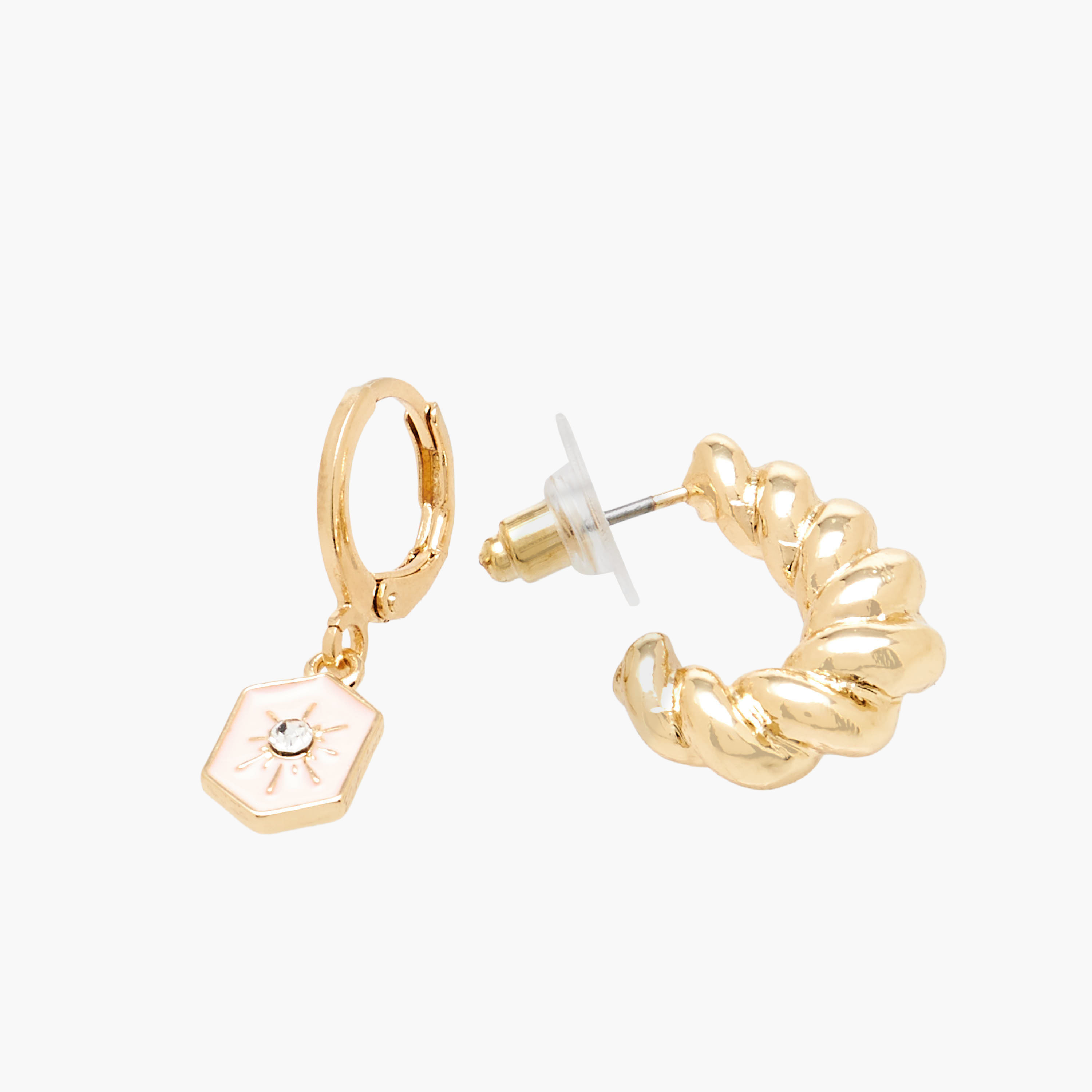 Pack of 9 Gold Tone Assorted Earrings with Pushback Closure-women-watchesandjewellery-jewellery-earrings-image-5