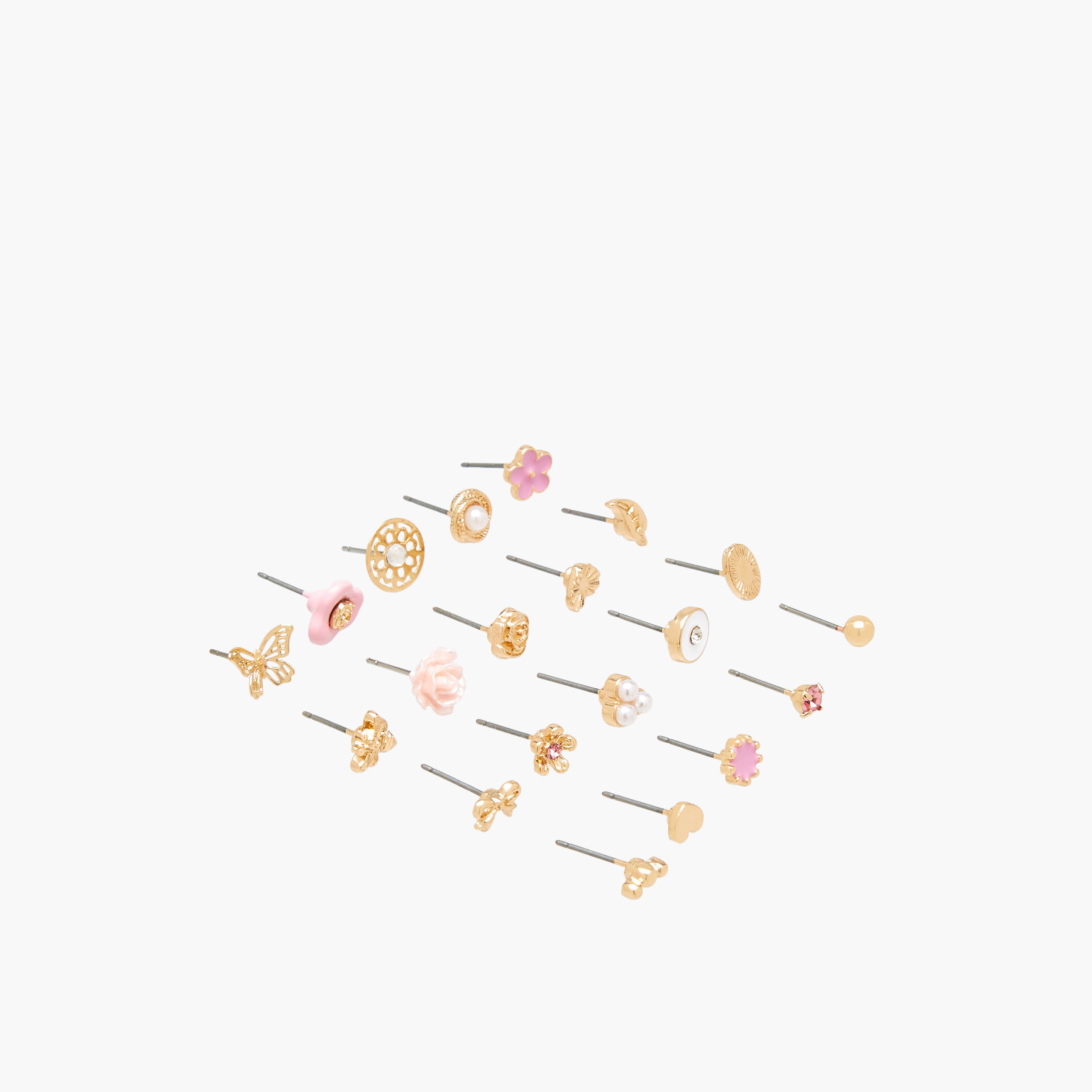 Pack of 20 Gold Tone Assorted Stud Earrings with Pushback Closure-women-watchesandjewellery-jewellery-earrings-image-3