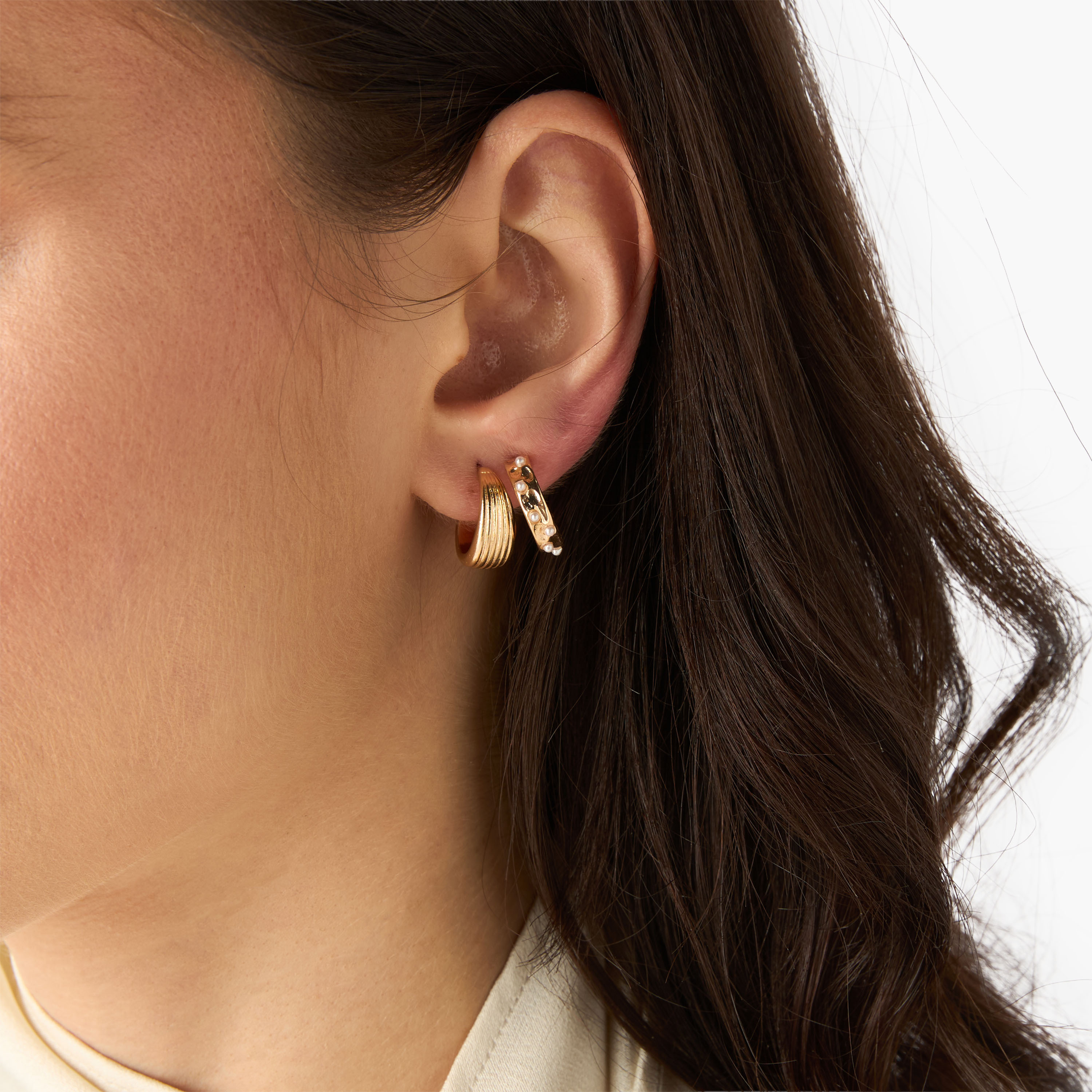 Pack of 6 Gold Tone Embellished Hoop Earrings with Pushback Closure-women-watchesandjewellery-jewellery-earrings-image-2
