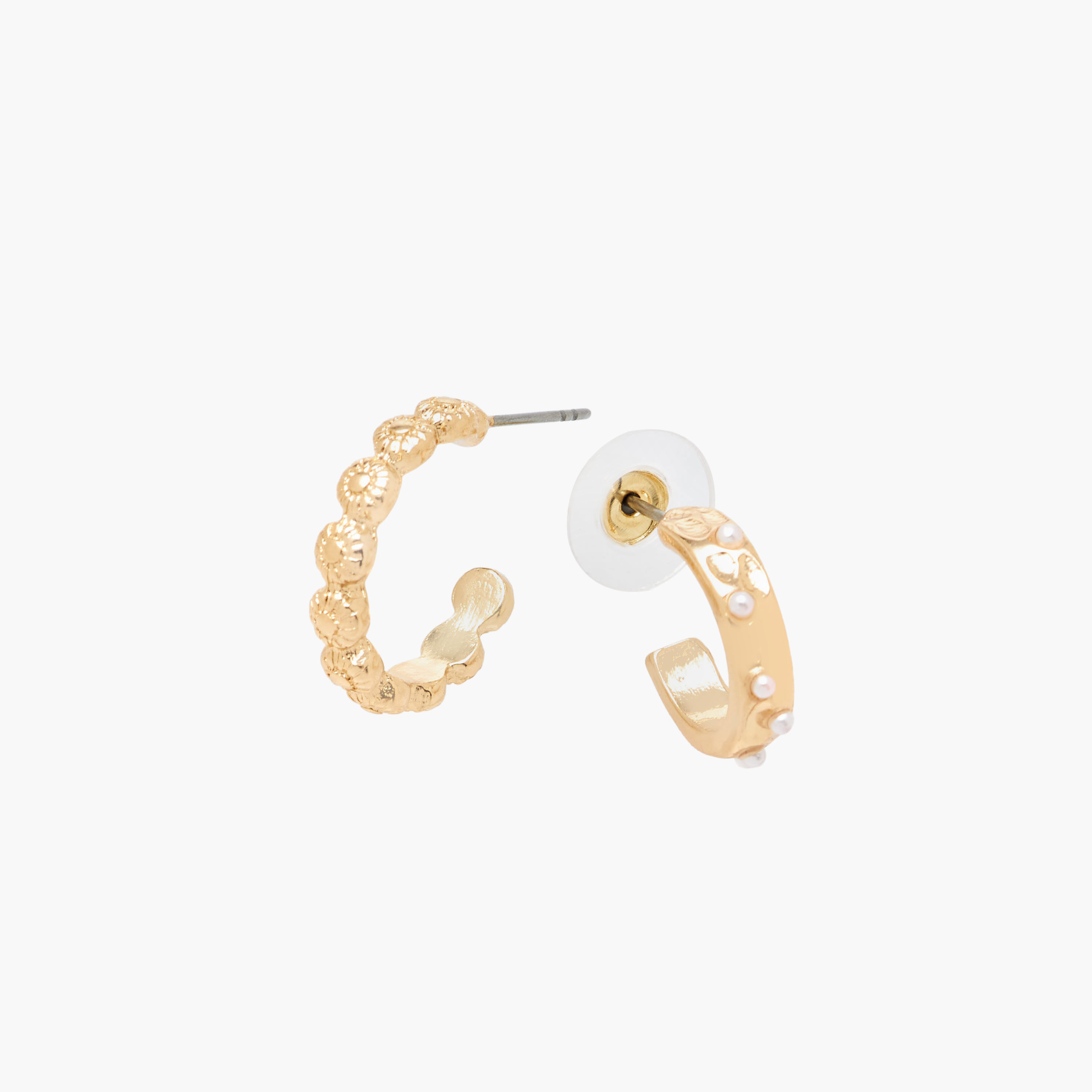 Pack of 6 Gold Tone Embellished Hoop Earrings with Pushback Closure-women-watchesandjewellery-jewellery-earrings-image-5