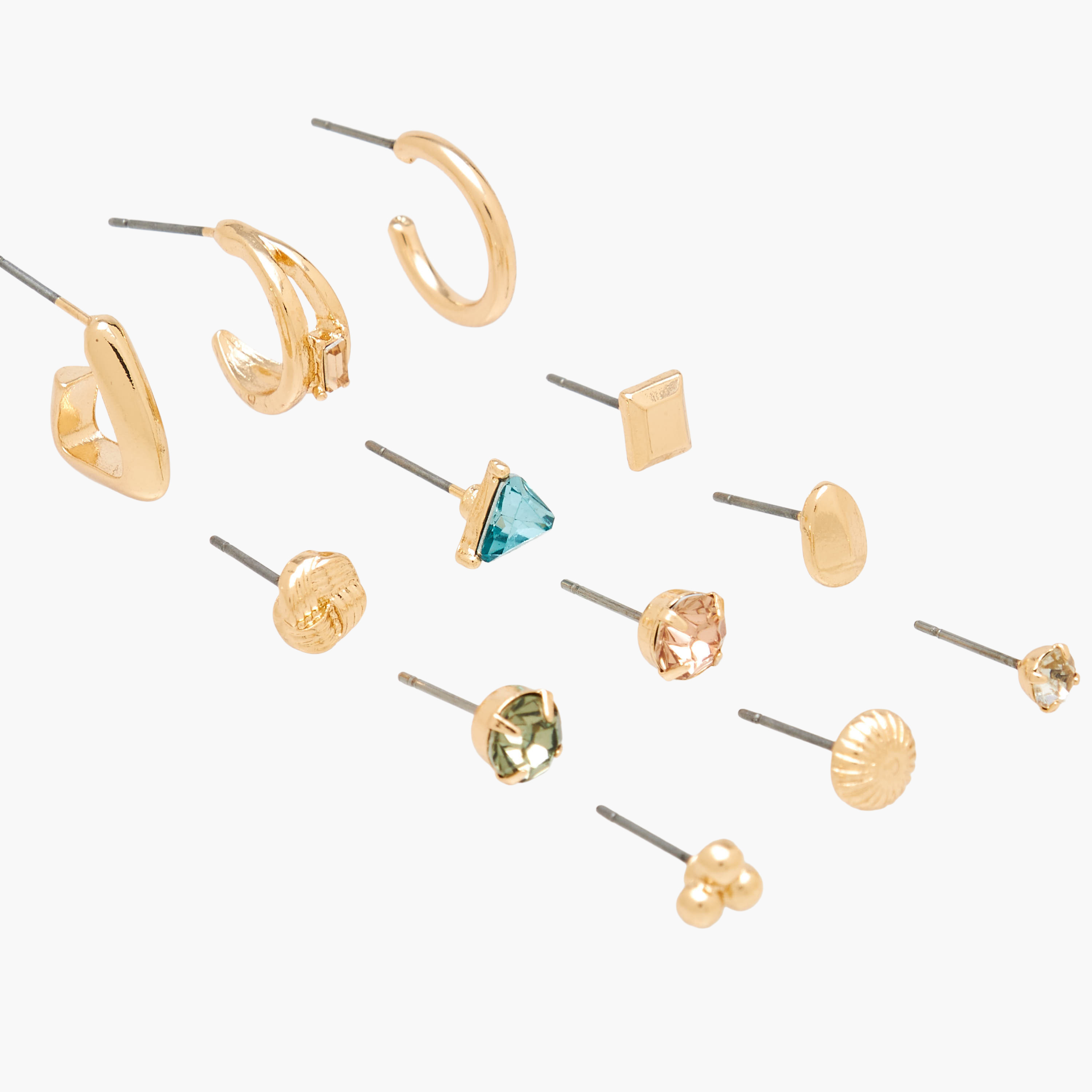 Pack of 12 Gold Tone Assorted Earrings with Pushback Closure-women-watchesandjewellery-jewellery-earrings-image-4