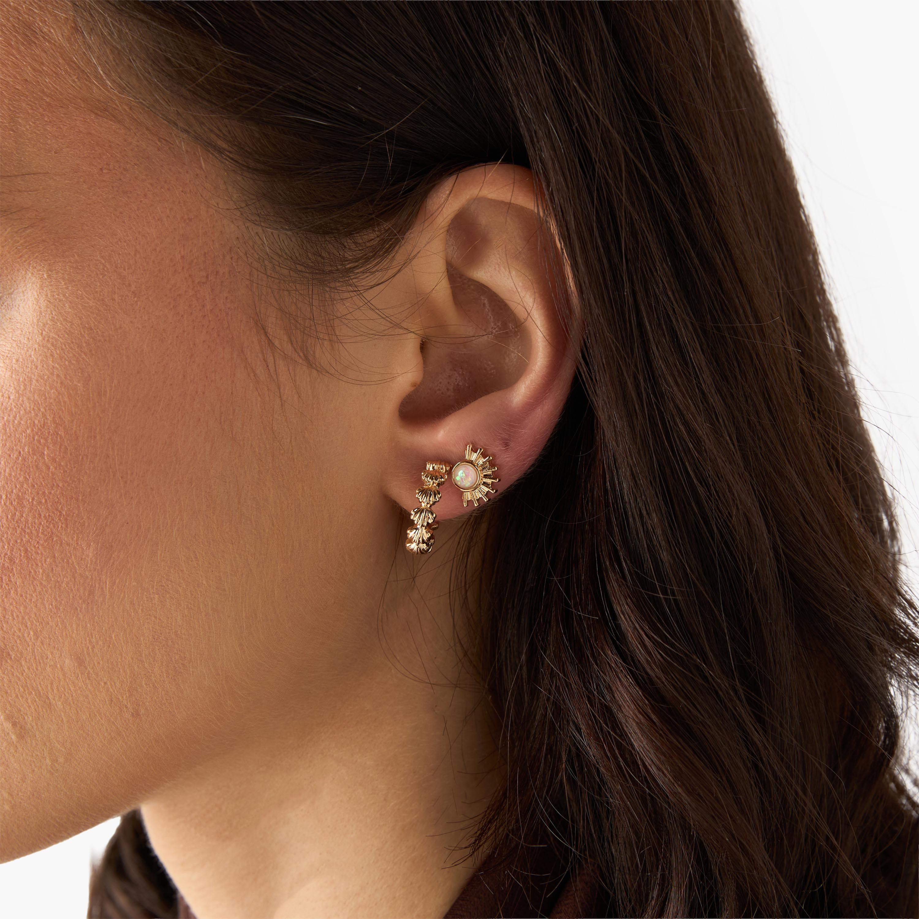 Pack of 12 Gold Tone Embellished Earrings with Pushback Closure-women-watchesandjewellery-jewellery-earrings-image-2