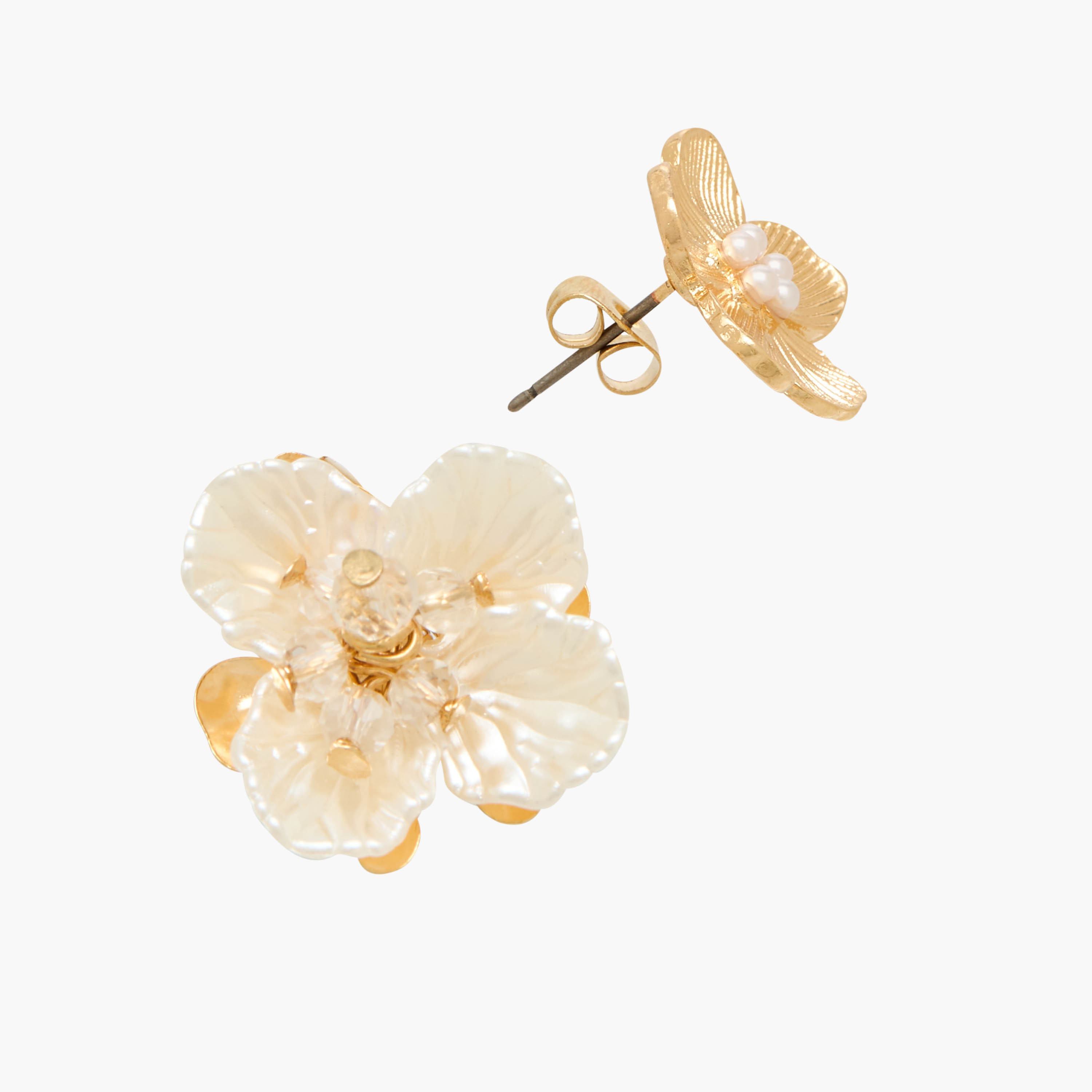 Pack of 3 Gold Tone Floral Embellished Earrings with Pushback Closure-women-watchesandjewellery-jewellery-earrings-image-7