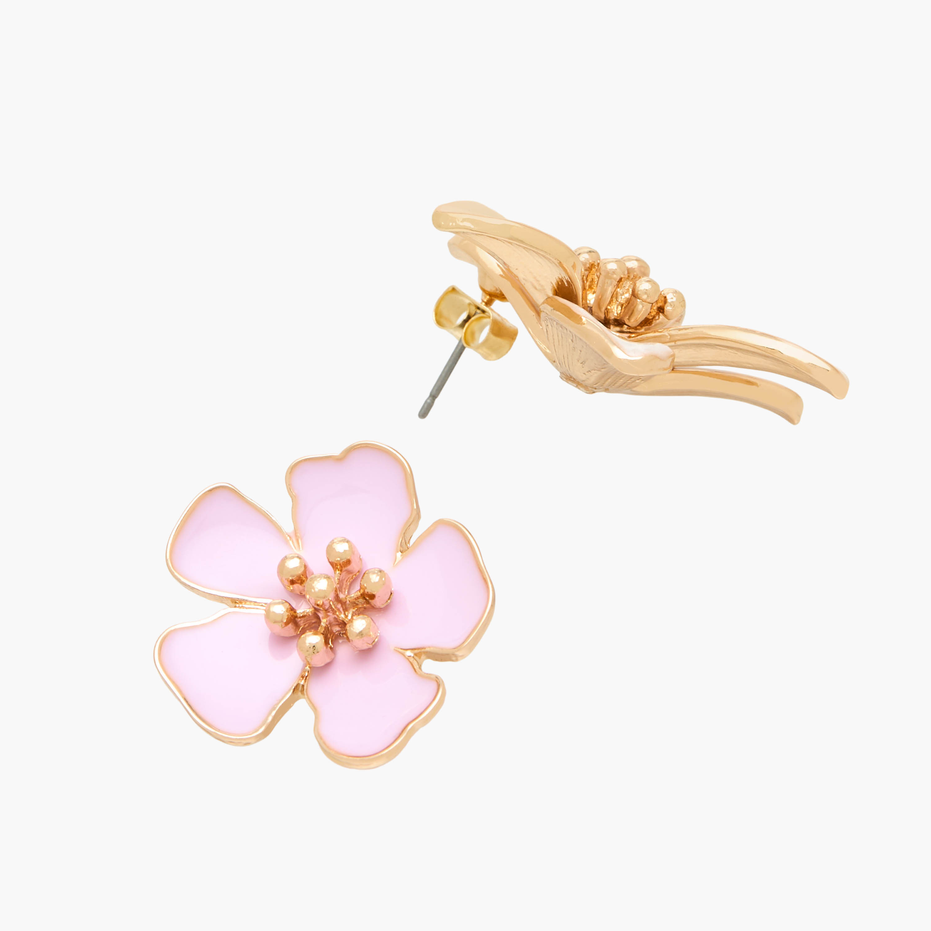 Pack of 2 Enamel Floral Embellished Stud Earrings with Pushback Closure-women-watchesandjewellery-jewellery-earrings-image-5