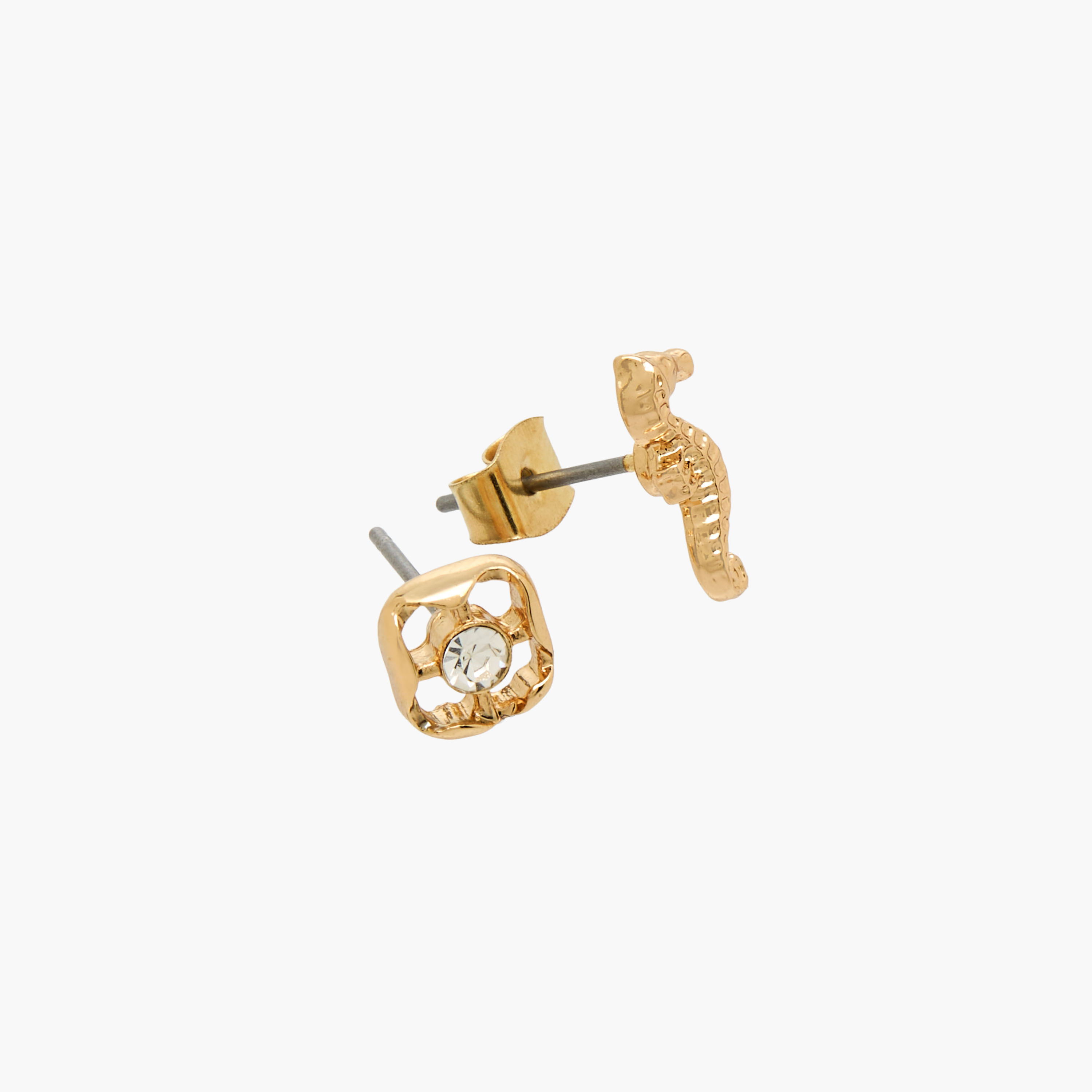 Pack of 9 Gold Tone Assorted Earrings-women-watchesandjewellery-jewellery-earrings-image-5