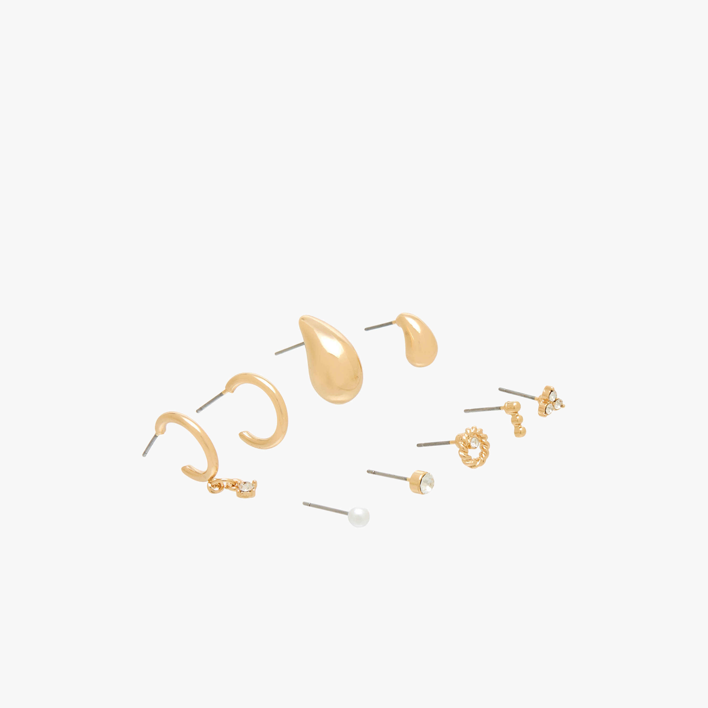 Pack of 9 Gold Tone Assorted Earrings with Pushback Closure-women-watchesandjewellery-jewellery-earrings-image-3