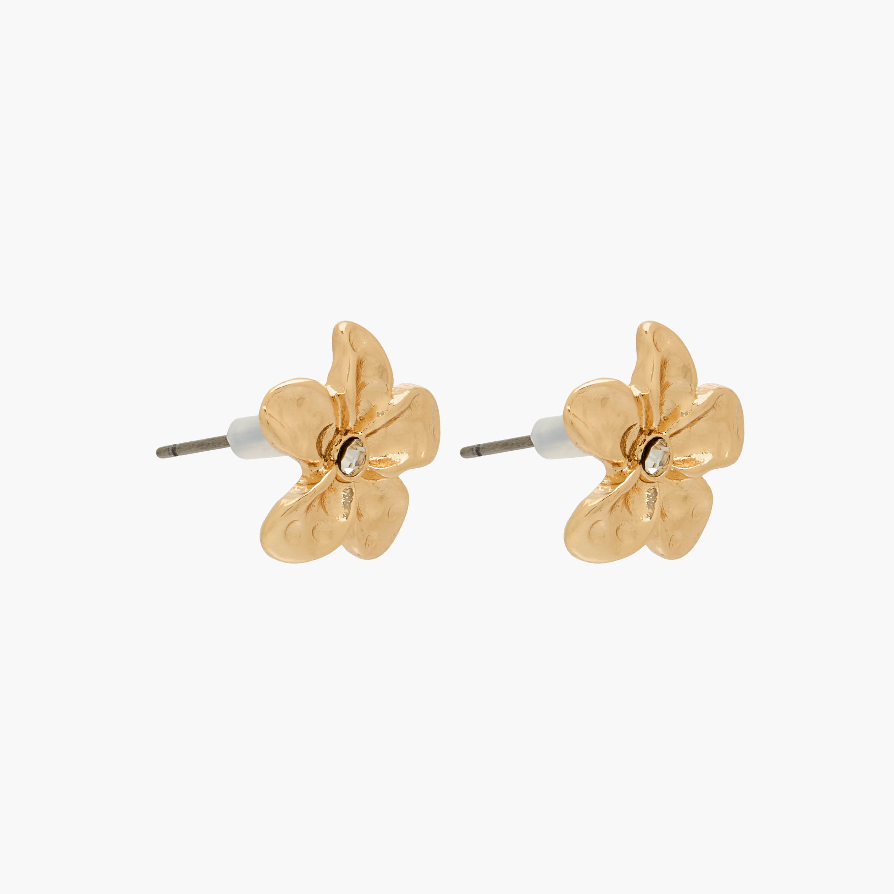 Pack of 3 Metallic Floral Stud Earrings with Pushback Closure-women-watchesandjewellery-jewellery-earrings-image-4