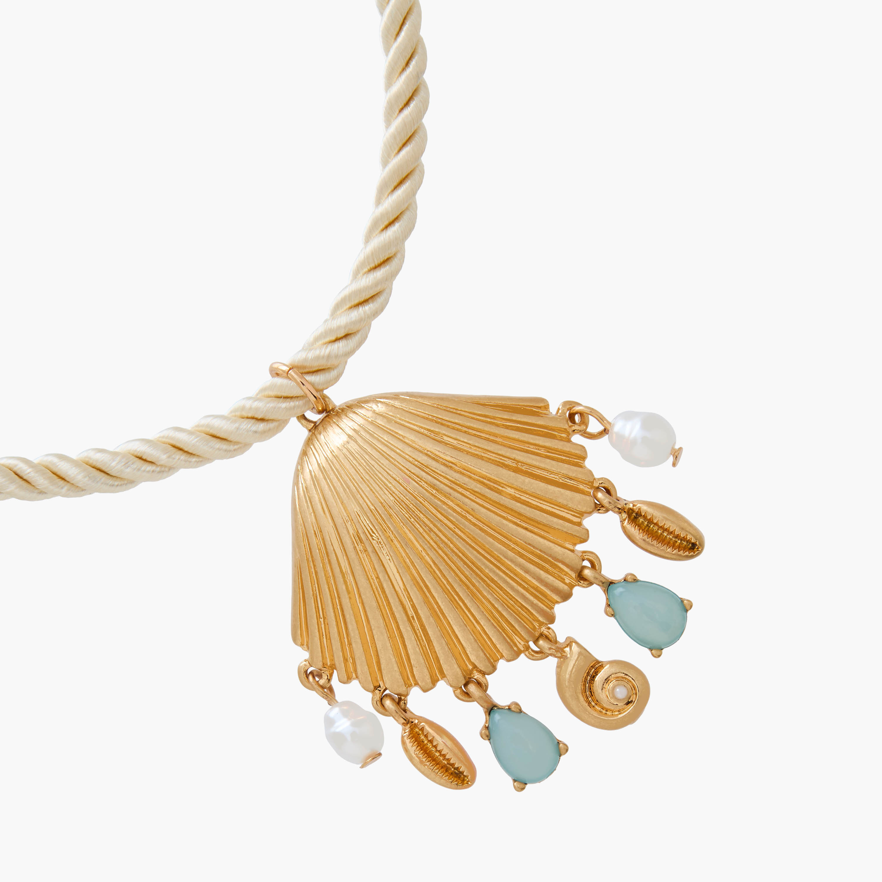 Gold Tone Seashell Pendant Necklace-women-watchesandjewellery-jewellery-necklacesandpendants-image-4