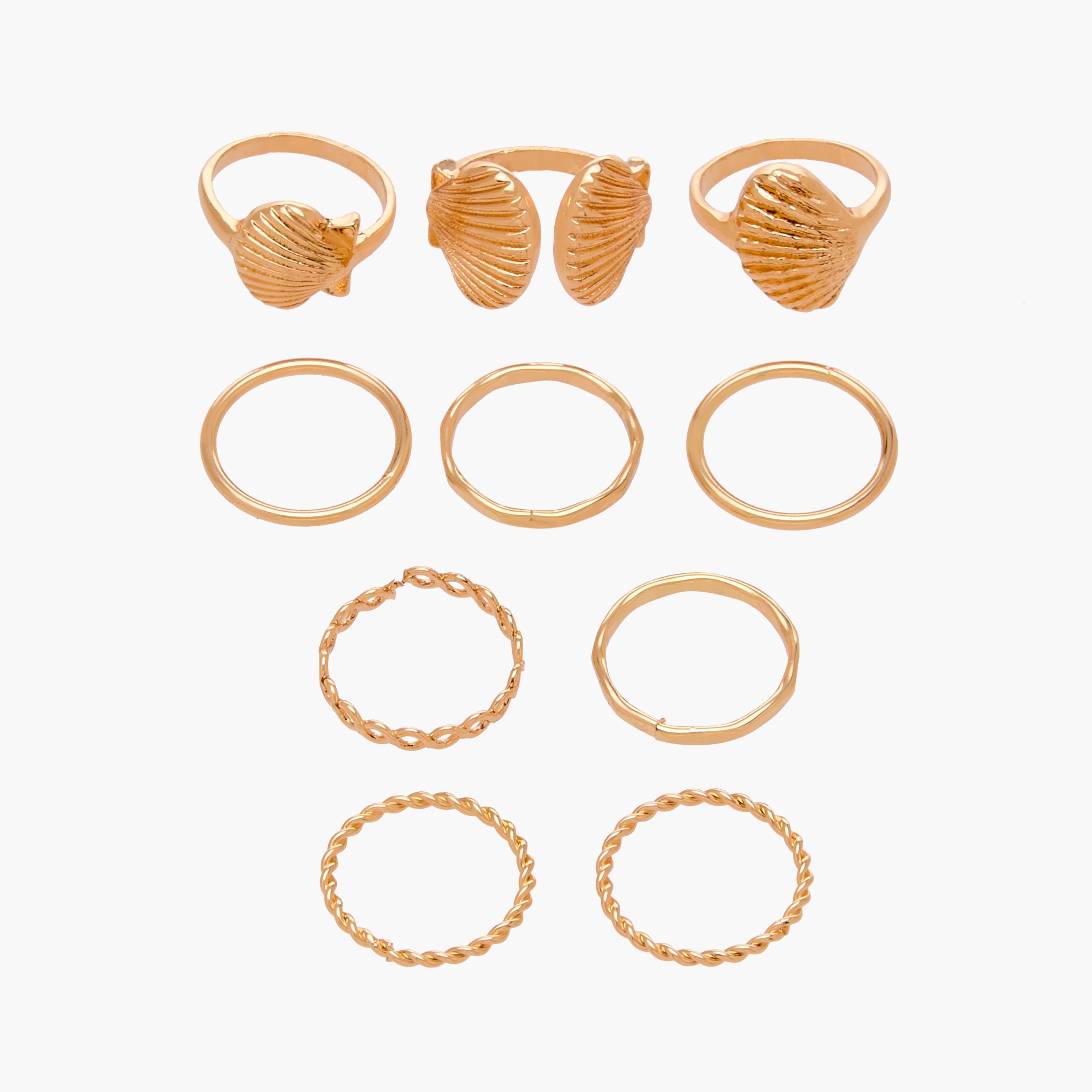 Pack of 10 Assorted Gold Tone Ring-women-watchesandjewellery-jewellery-rings-image-1