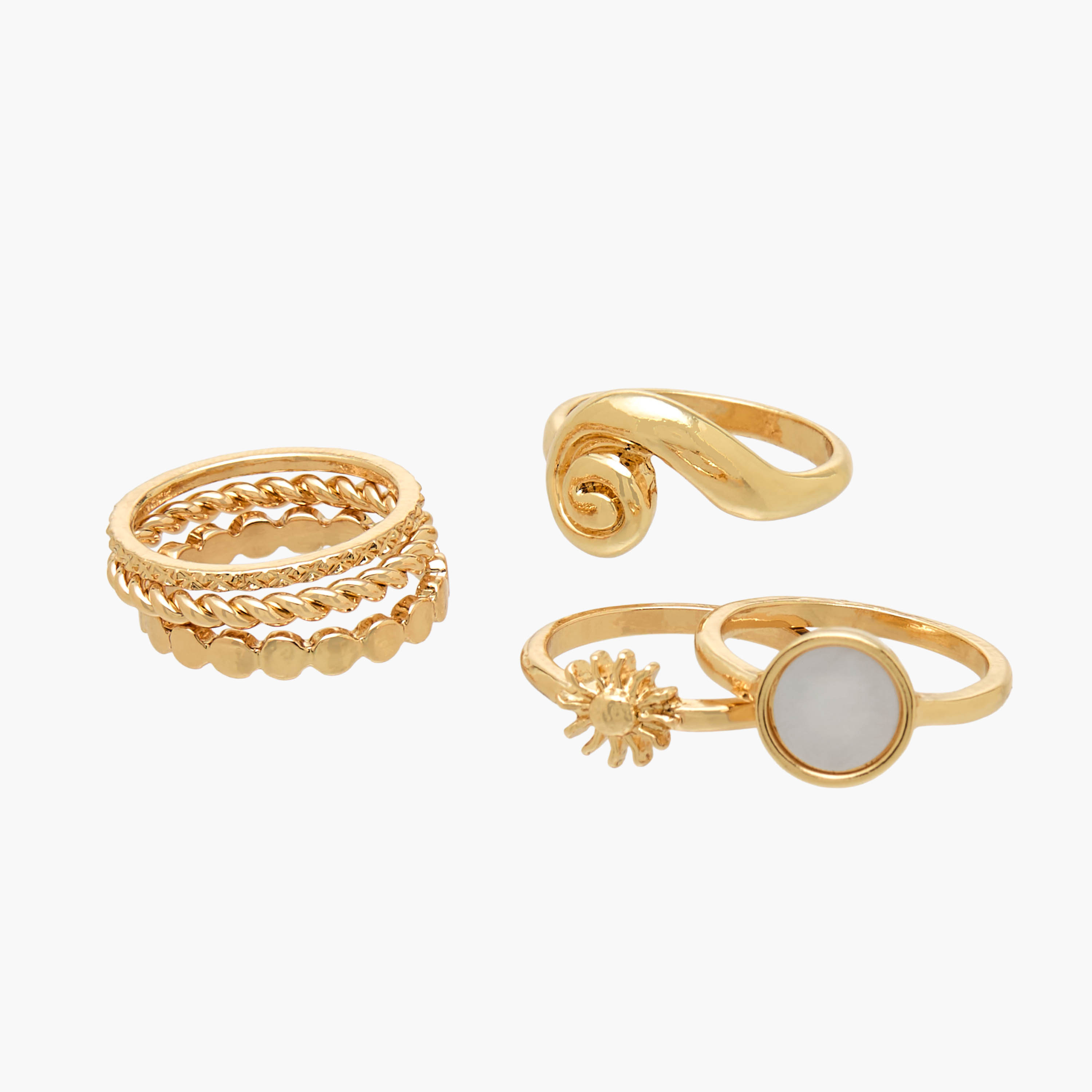 Set of 6 - Assorted Gold Tone Ring-women-watchesandjewellery-jewellery-rings-image-3