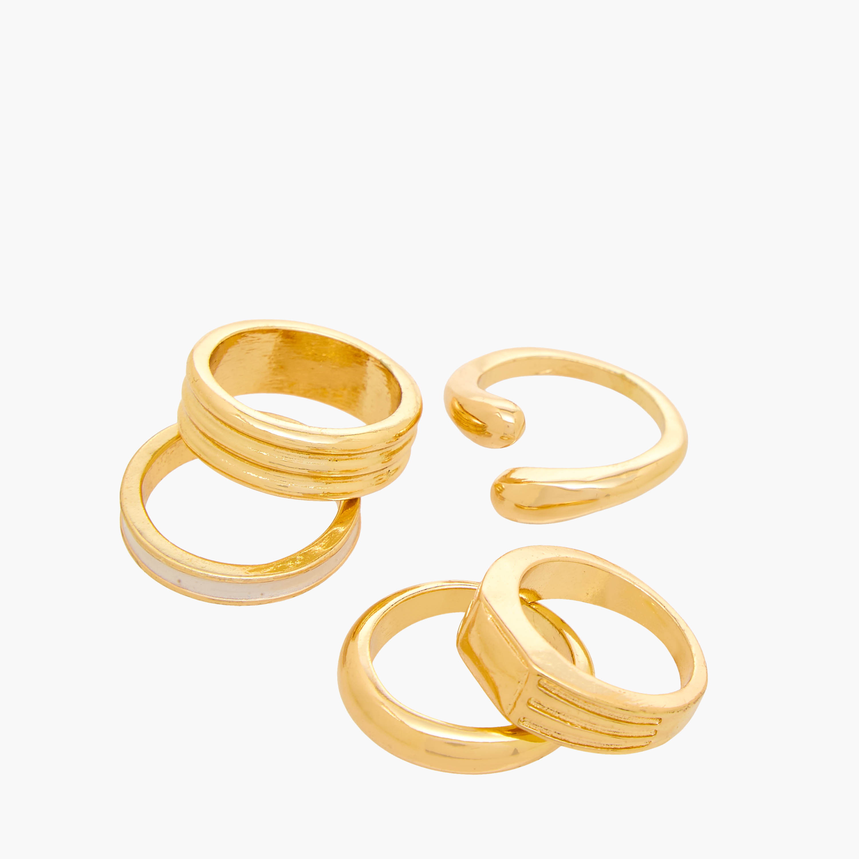 Pack of 5 Gold Tone Ring-women-watchesandjewellery-jewellery-rings-image-3