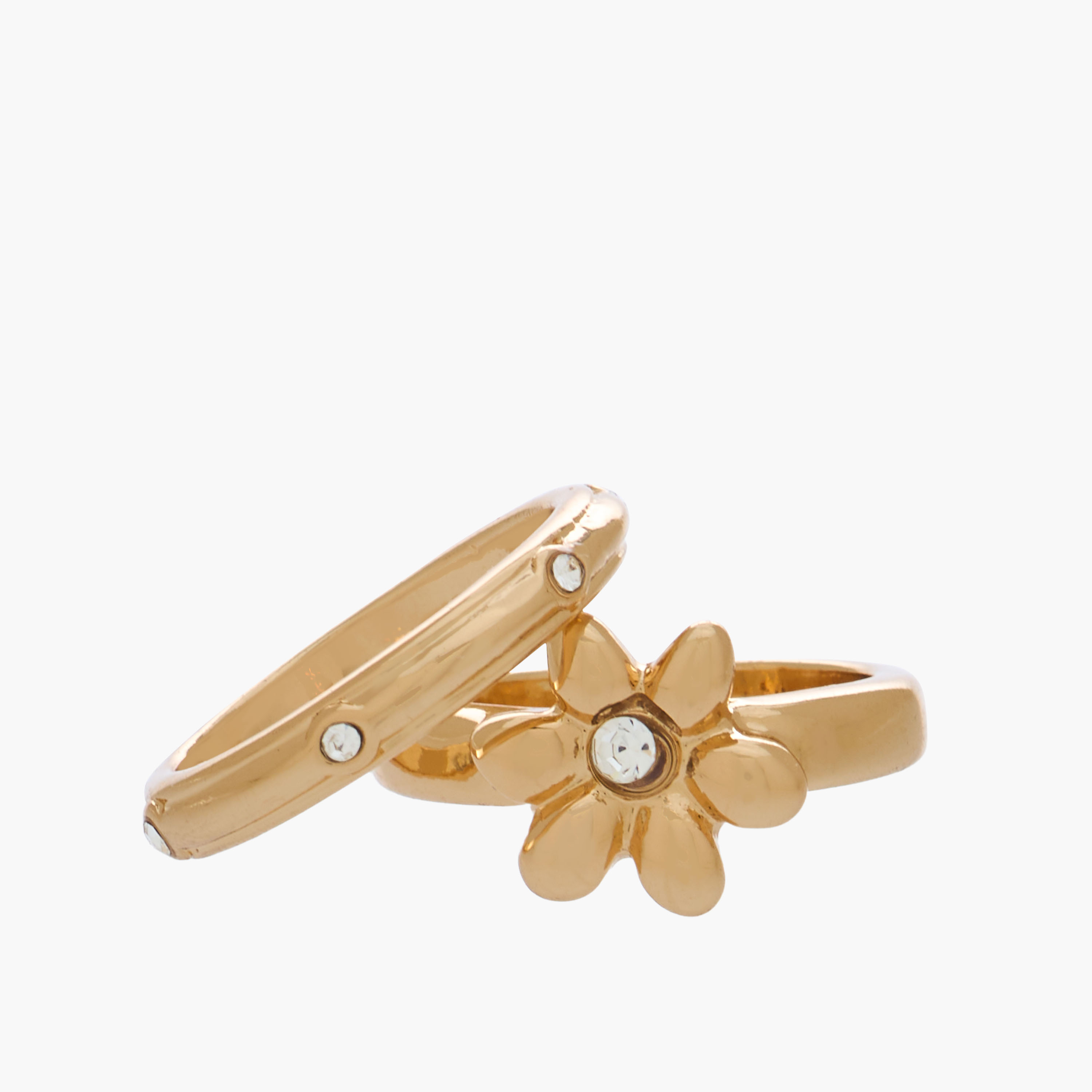 Pack of 8 Gold Tone Textured Ring-women-watchesandjewellery-jewellery-rings-image-4