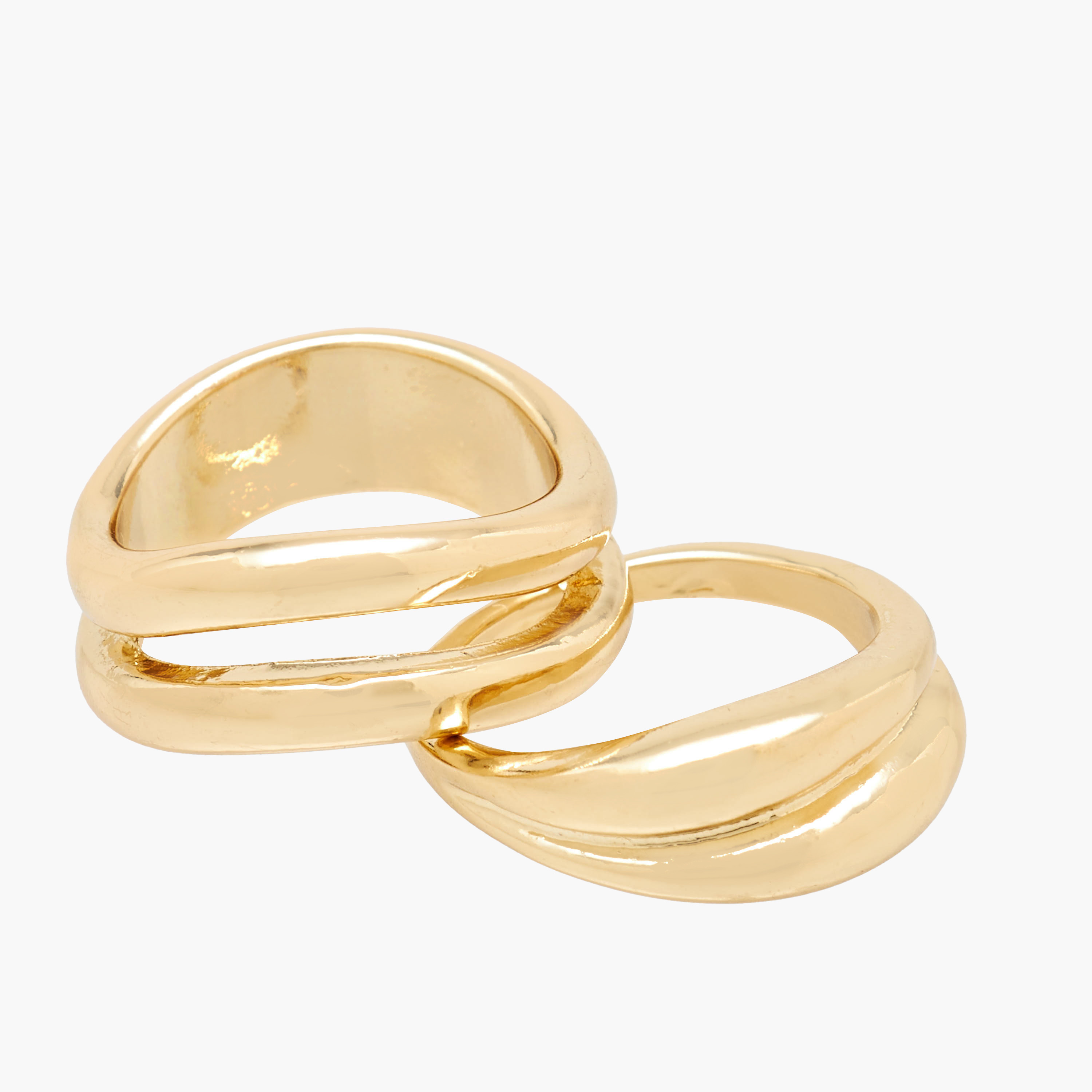 Set of 3 - Stackable Gold Tone Ring with Chunky Design-women-watchesandjewellery-jewellery-rings-image-4