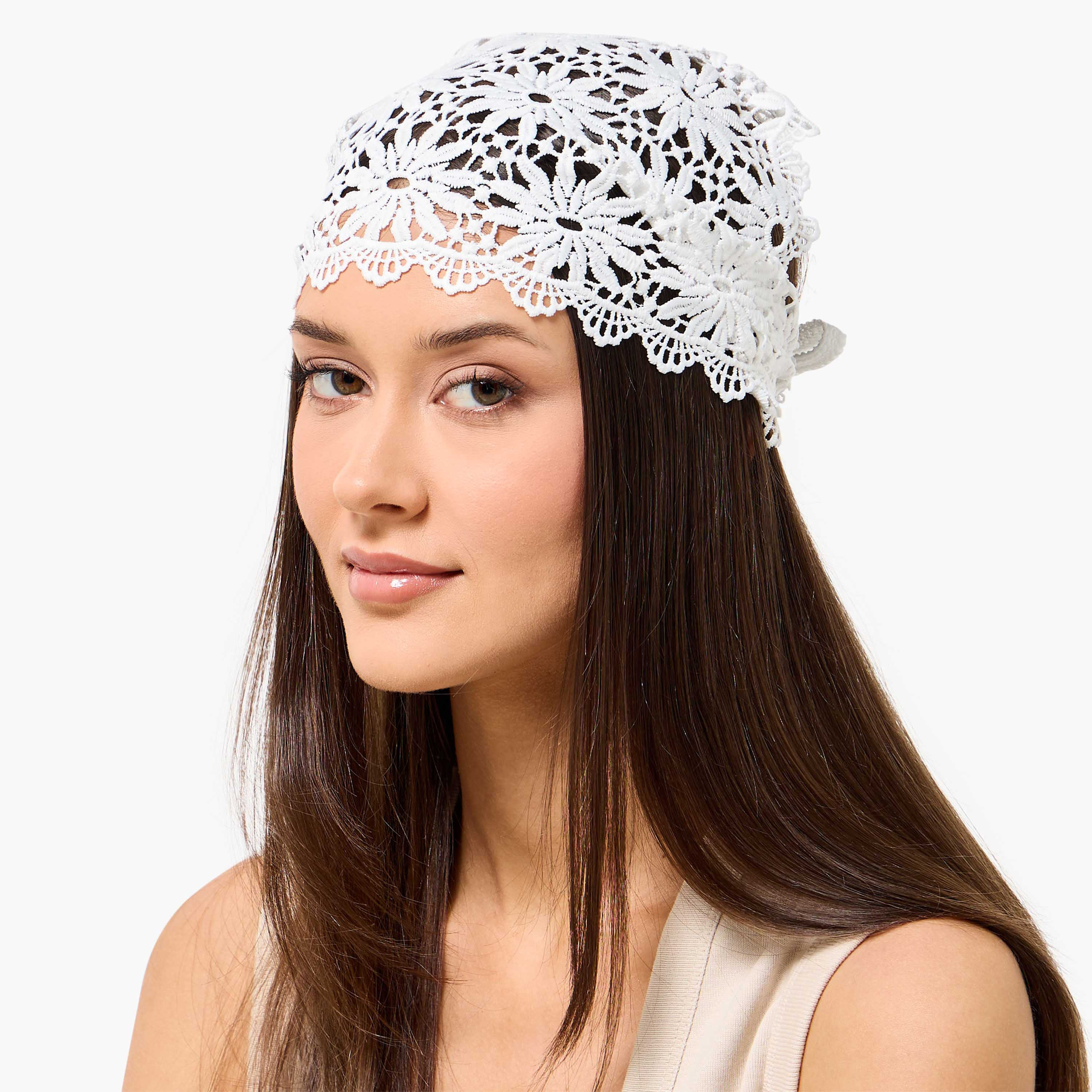 رباط رأس كروشيه مزين بالزهور مع أربطة-women-hairaccessories-bands-image-2