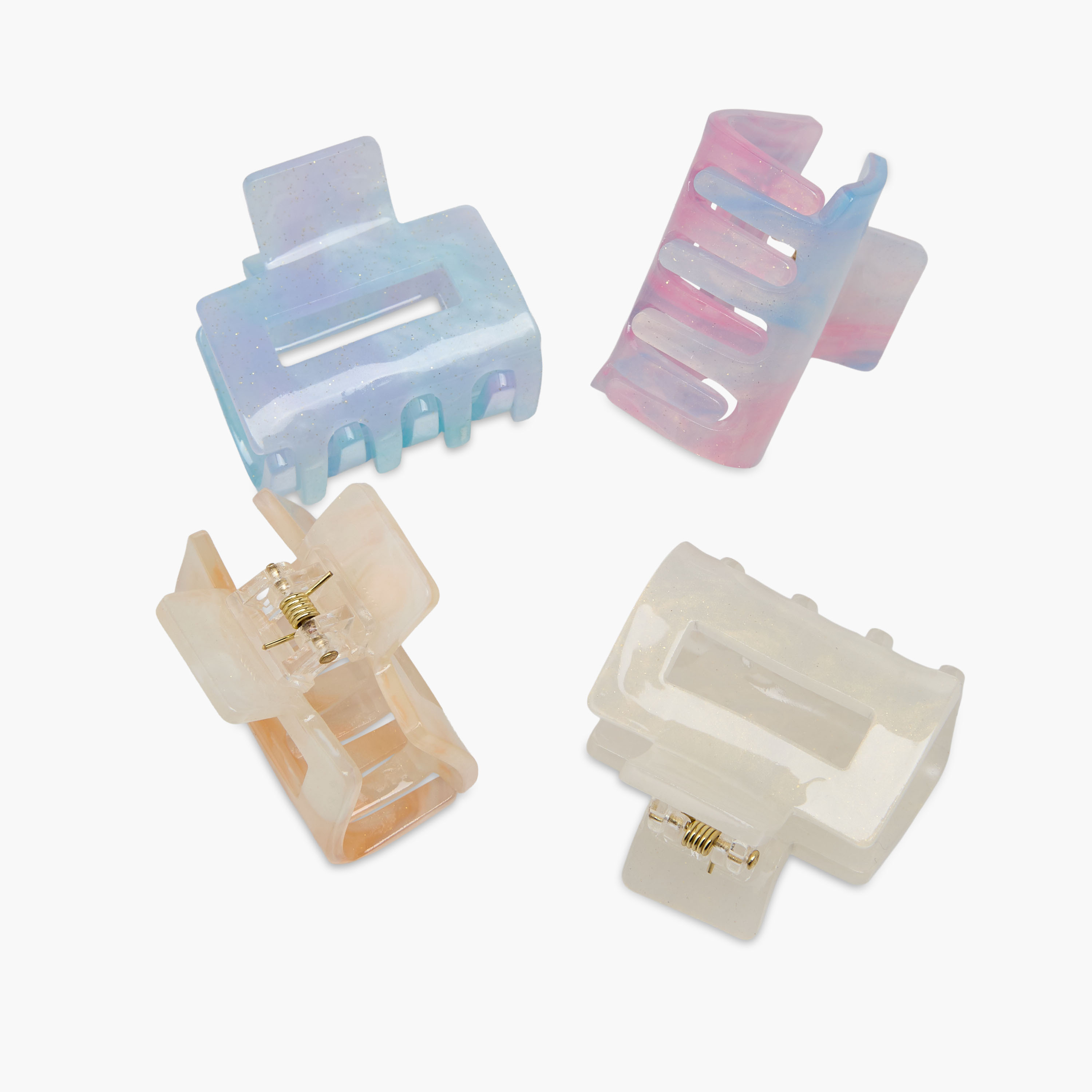 Pack of 4 Rectangular Hair Clamp with Glossy Finish-women-hairaccessories-clamps-image-8