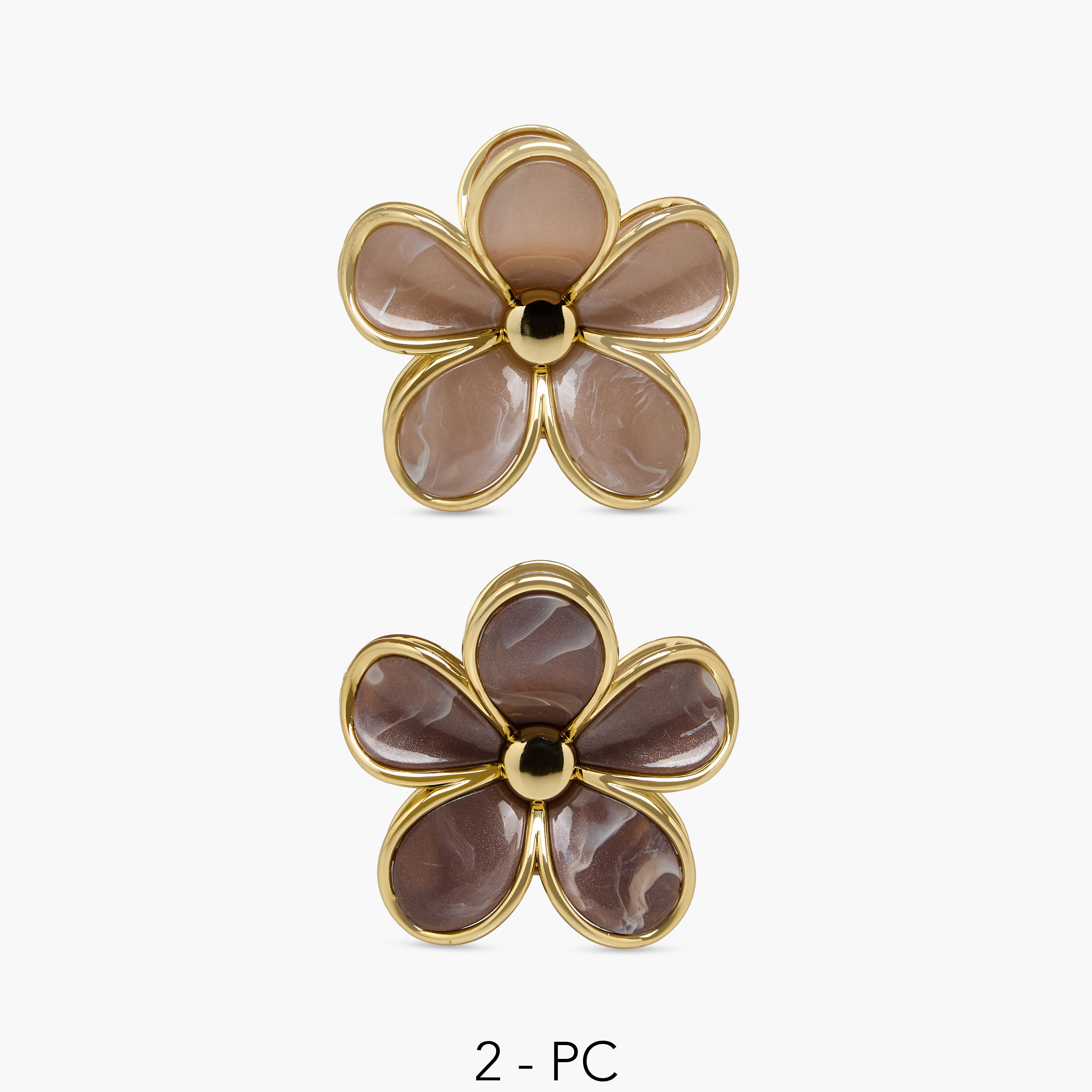 مشبك شعر زهري بتشطيب لامع - عبوة من قطعتين-women-hairaccessories-clamps-image-1