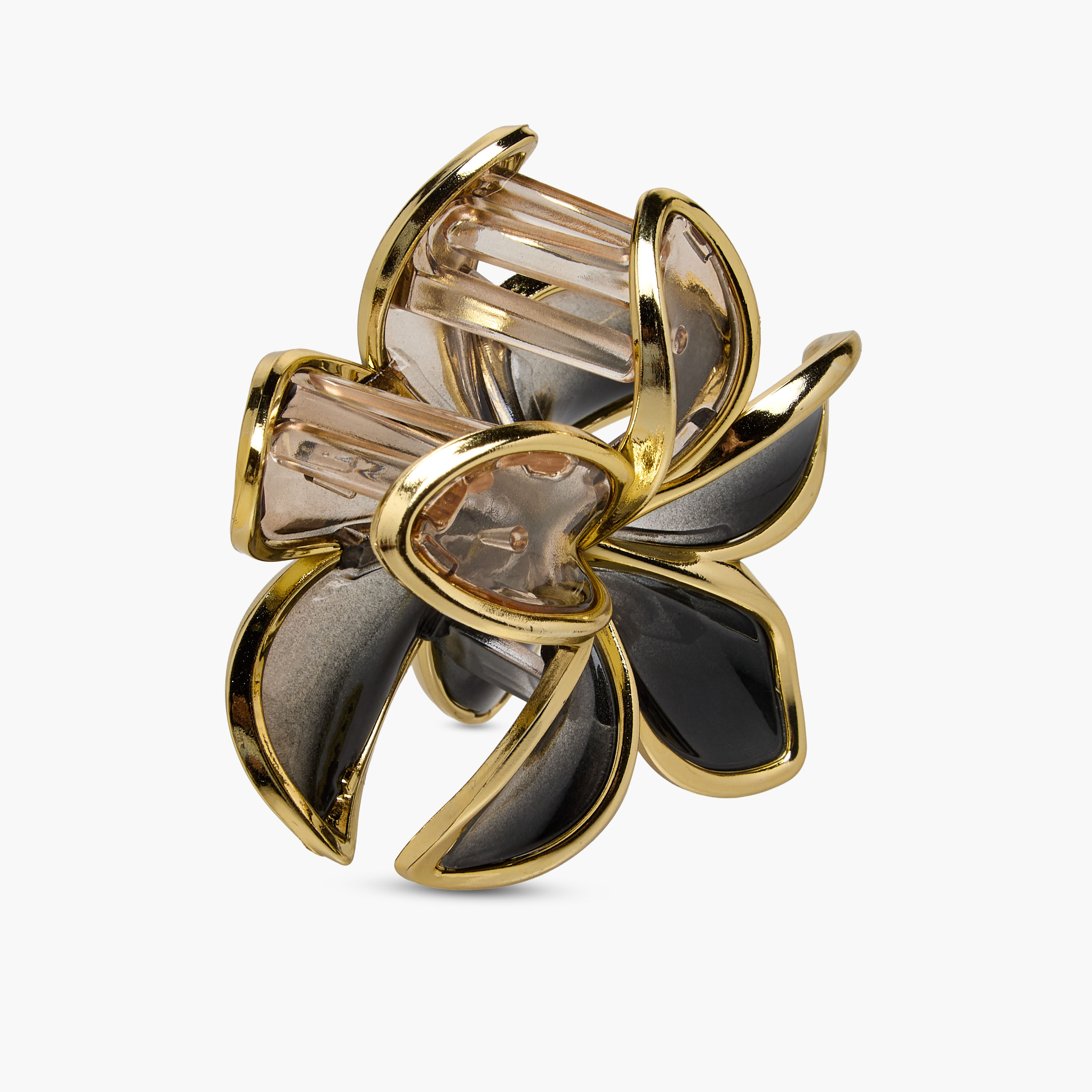 Pack of 2 Floral Hair Clamp with Metallic Trim-women-hairaccessories-clamps-image-6