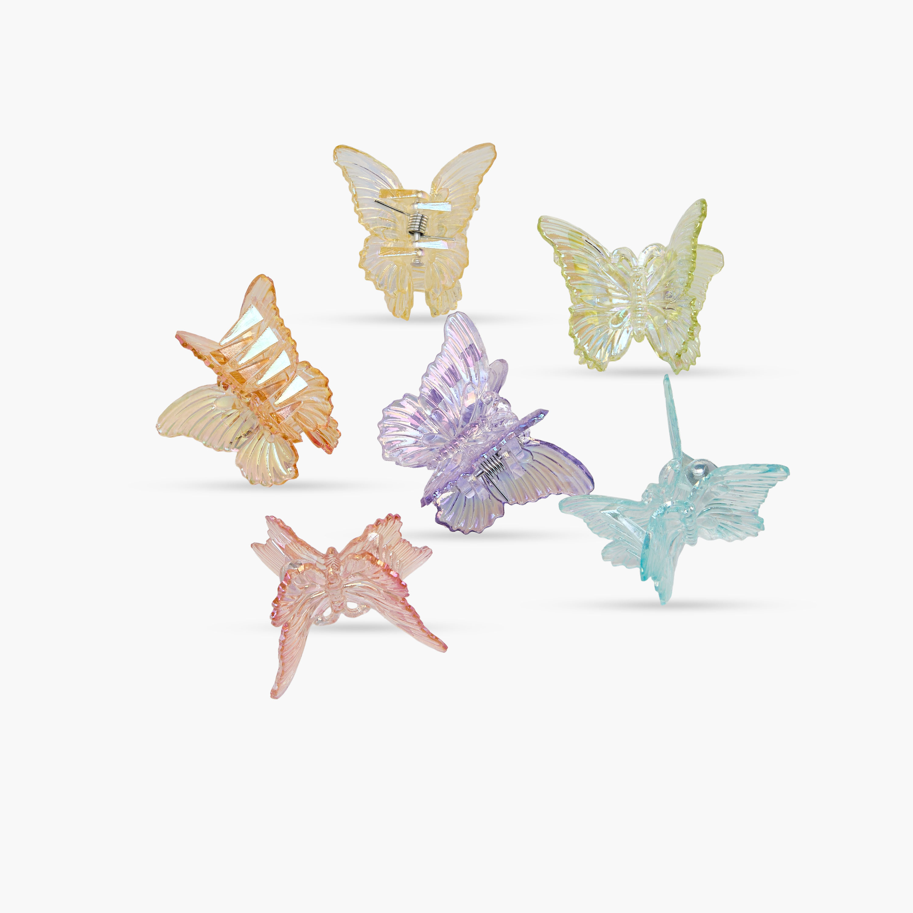 Pack of 6 Butterfly Hair Clamp with Iridescent Finish-women-hairaccessories-clamps-image-7