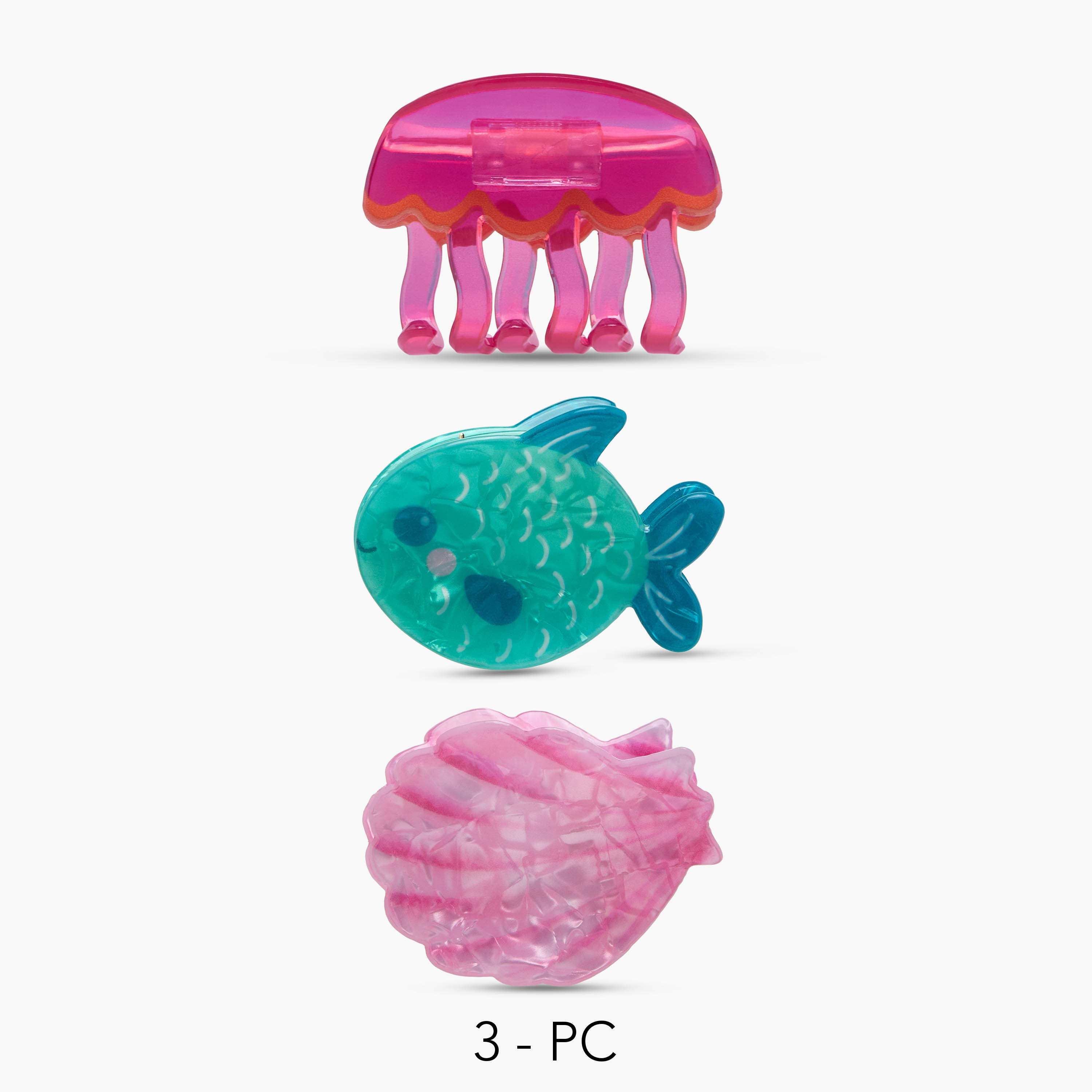 Pack of 3 Hair Clamps with Marine Design-women-hairaccessories-clamps-image-1