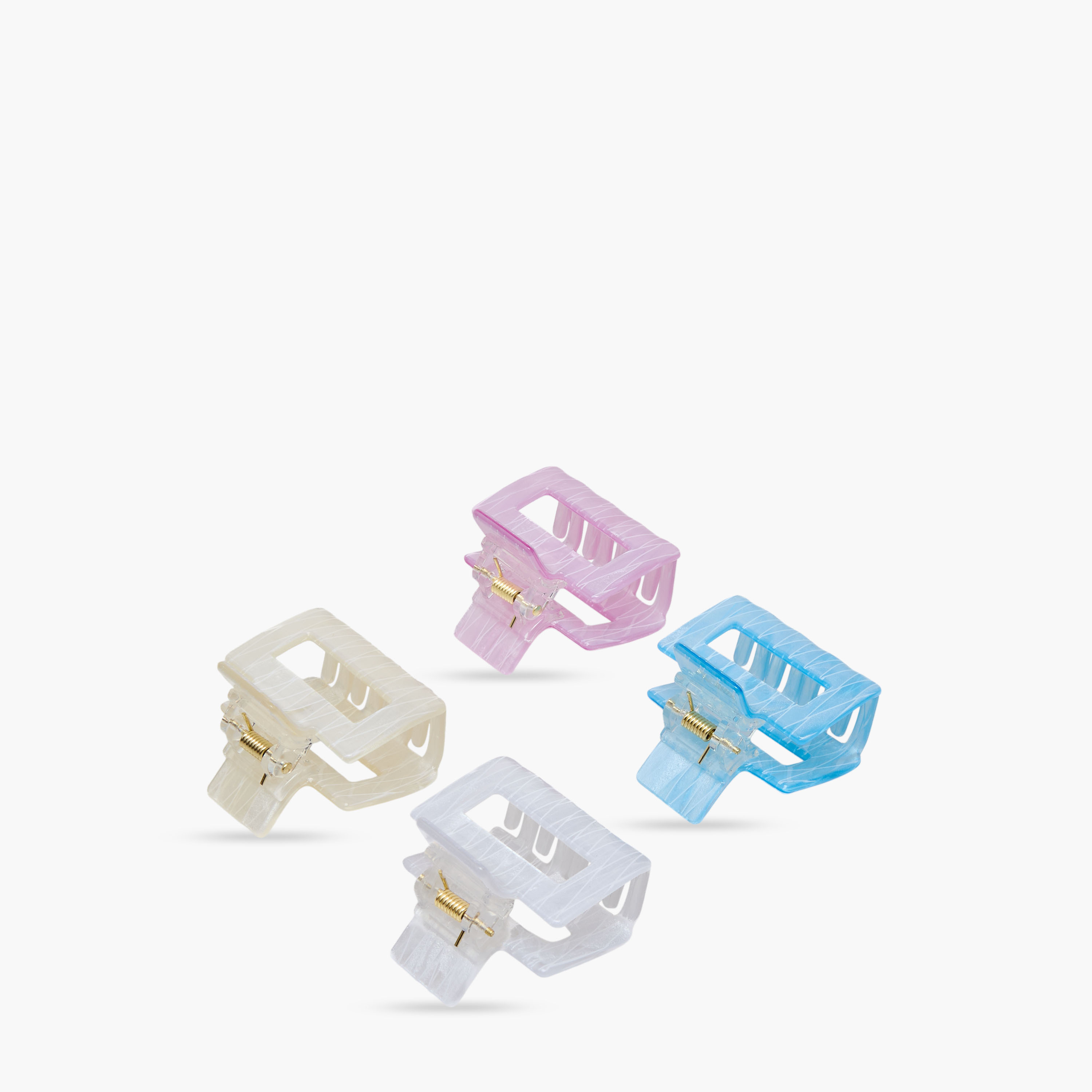 Pack of 4 Rectangular Hair Clamps with Glitter Design-women-hairaccessories-clamps-image-7