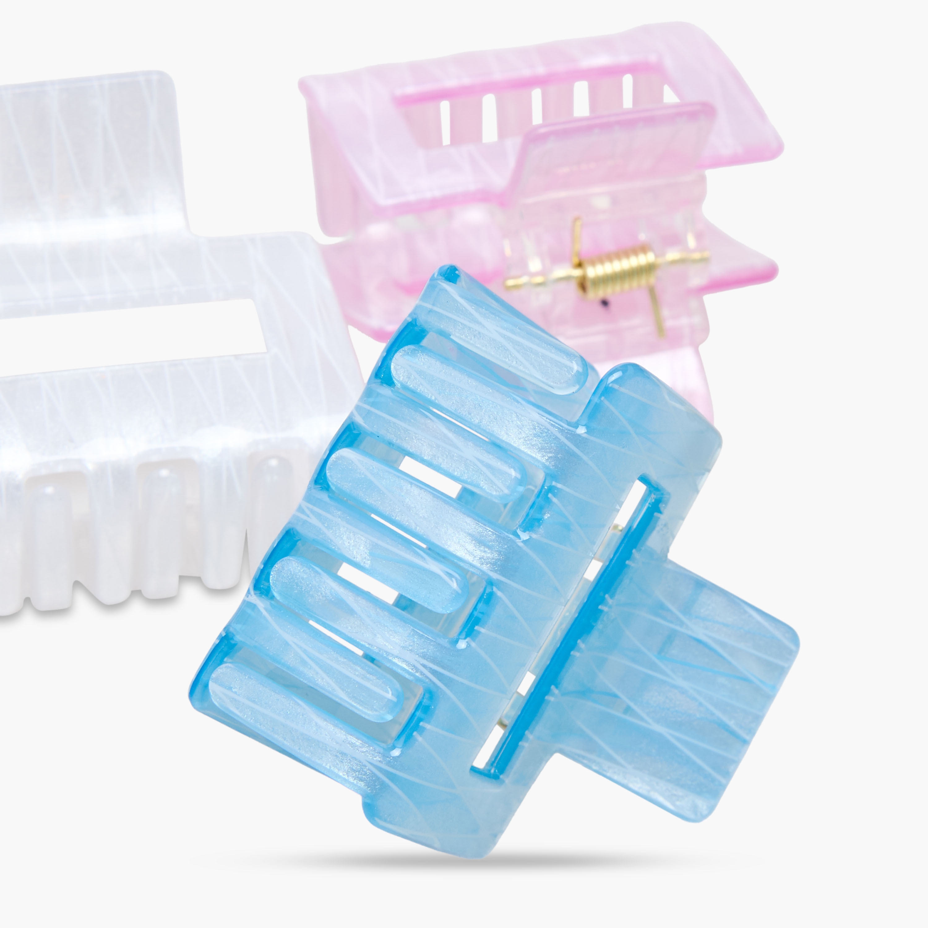 Pack of 4 Rectangular Hair Clamps with Glitter Design-women-hairaccessories-clamps-image-8
