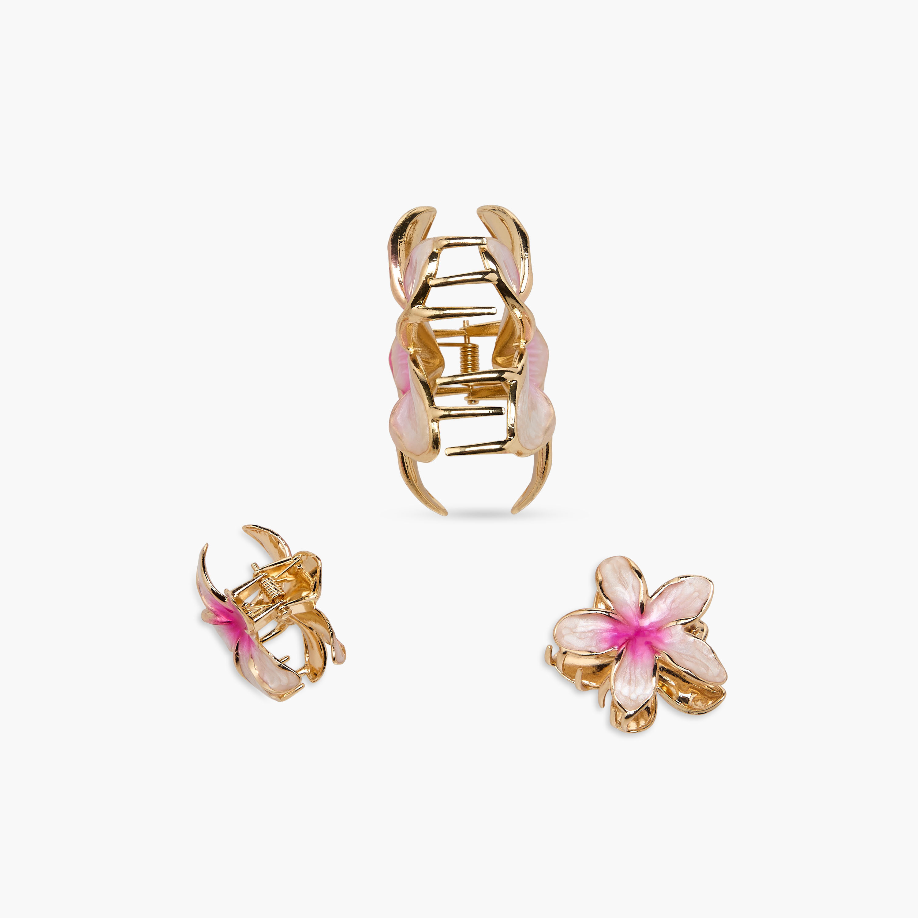 طقم مشابك شعر زهرية 3 قطع بطلاء مينا-women-hairaccessories-clamps-image-7