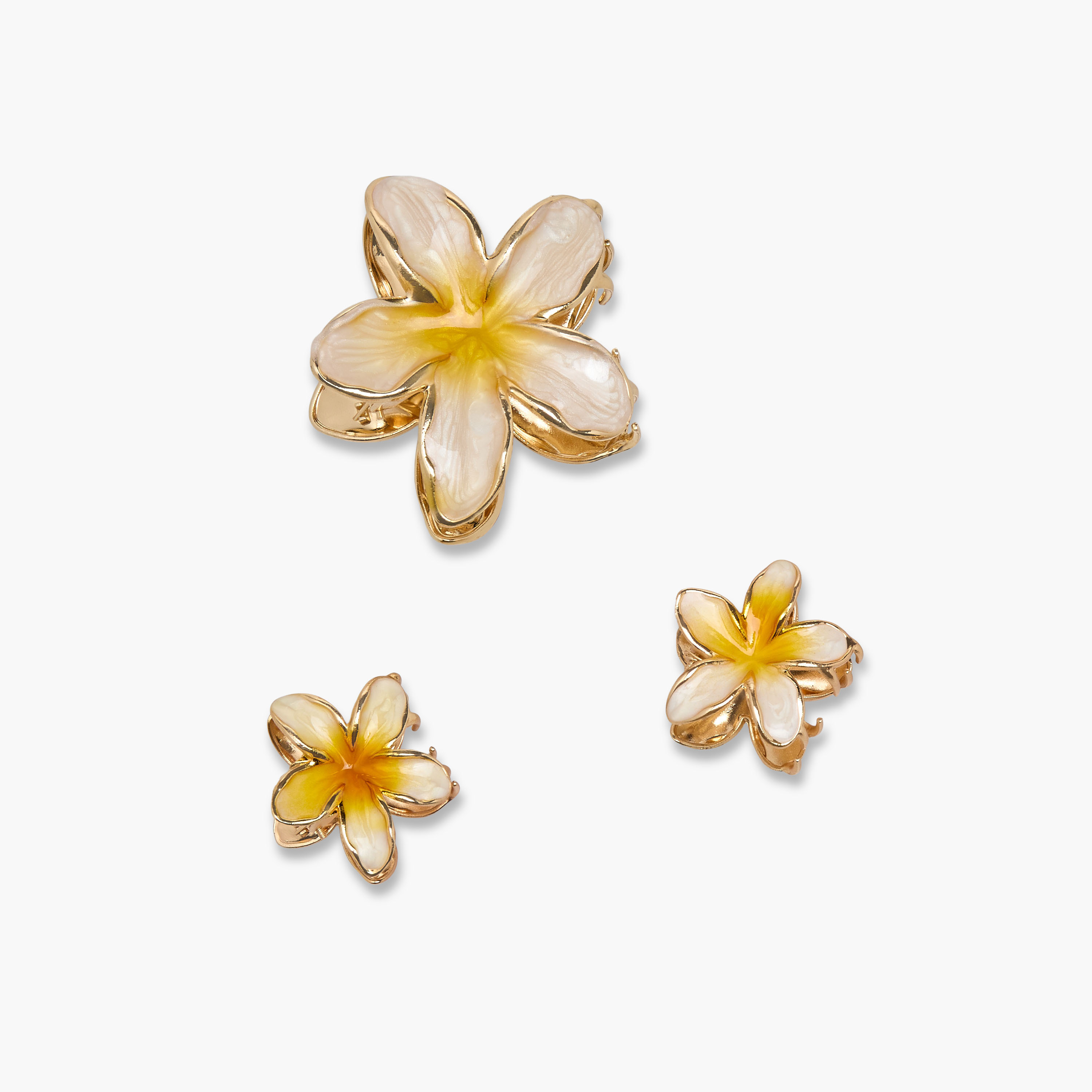 طقم مشابك شعر زهور 3 قطع بطلاء المينا-women-hairaccessories-clamps-image-6