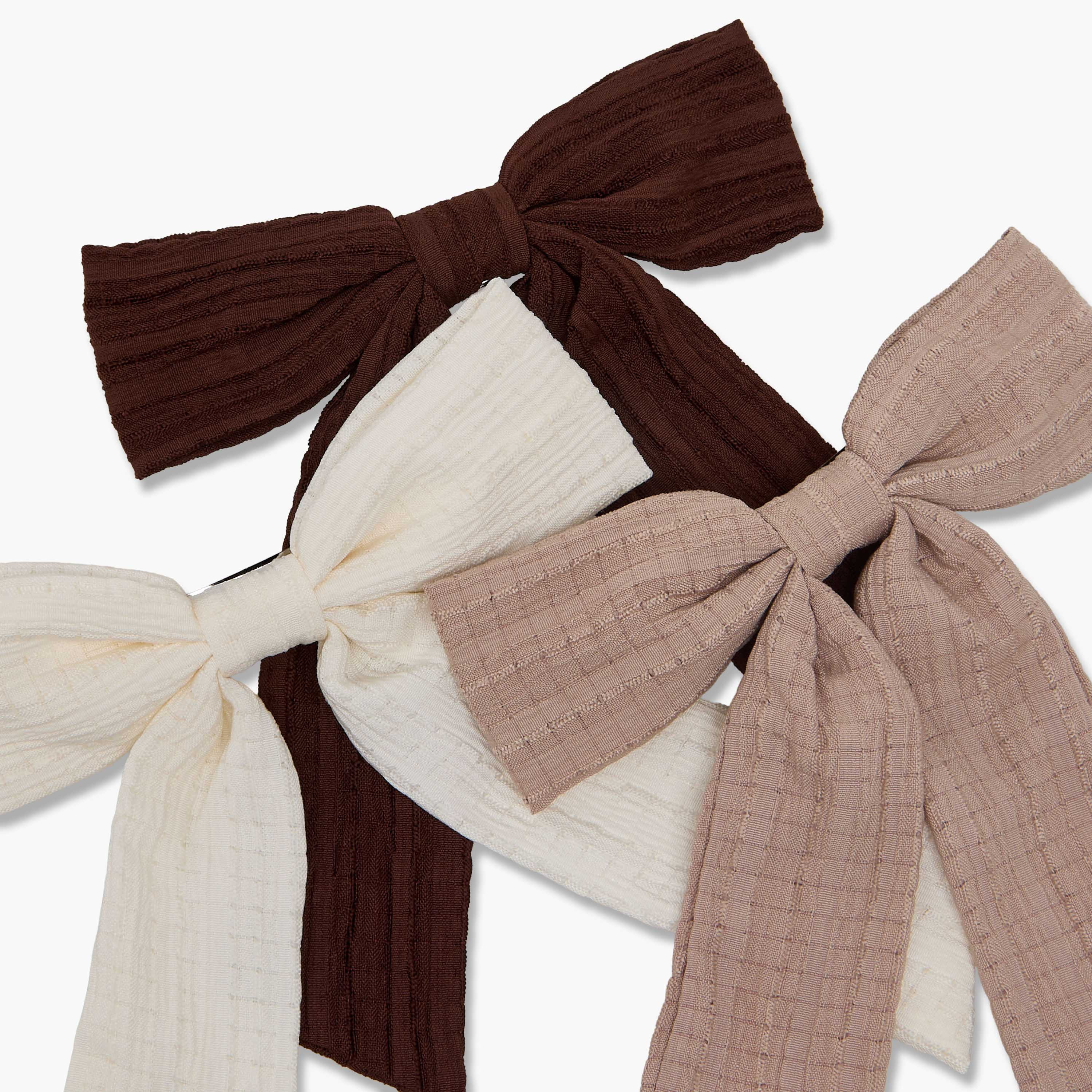 مجموعة مشابك شعر بفيونكة بارزة الملمس 3 قطع من جلو-women-hairaccessories-clips-image-9