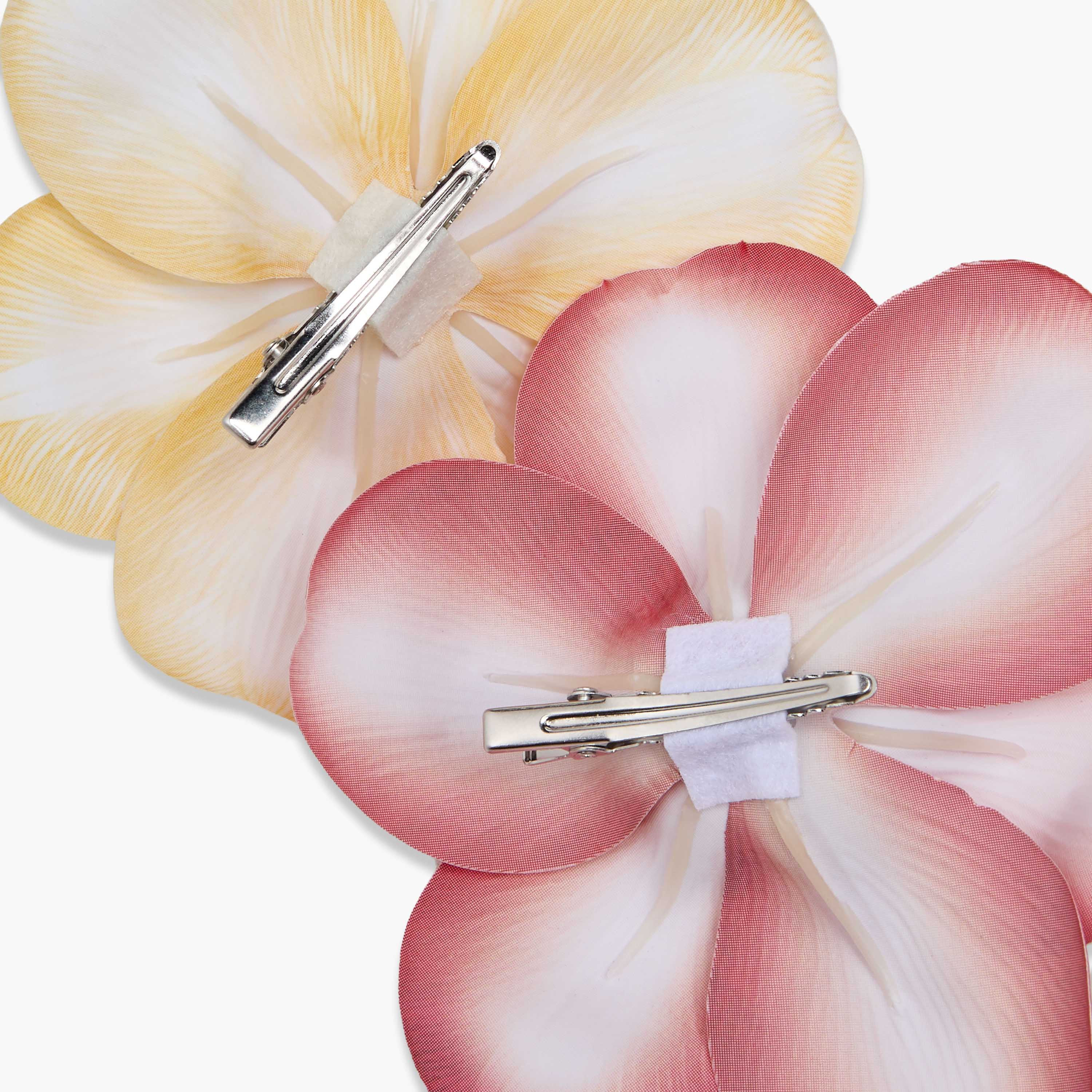 Pack of 2 Floral Shape Hair Clips with Print-women-hairaccessories-clips-image-6