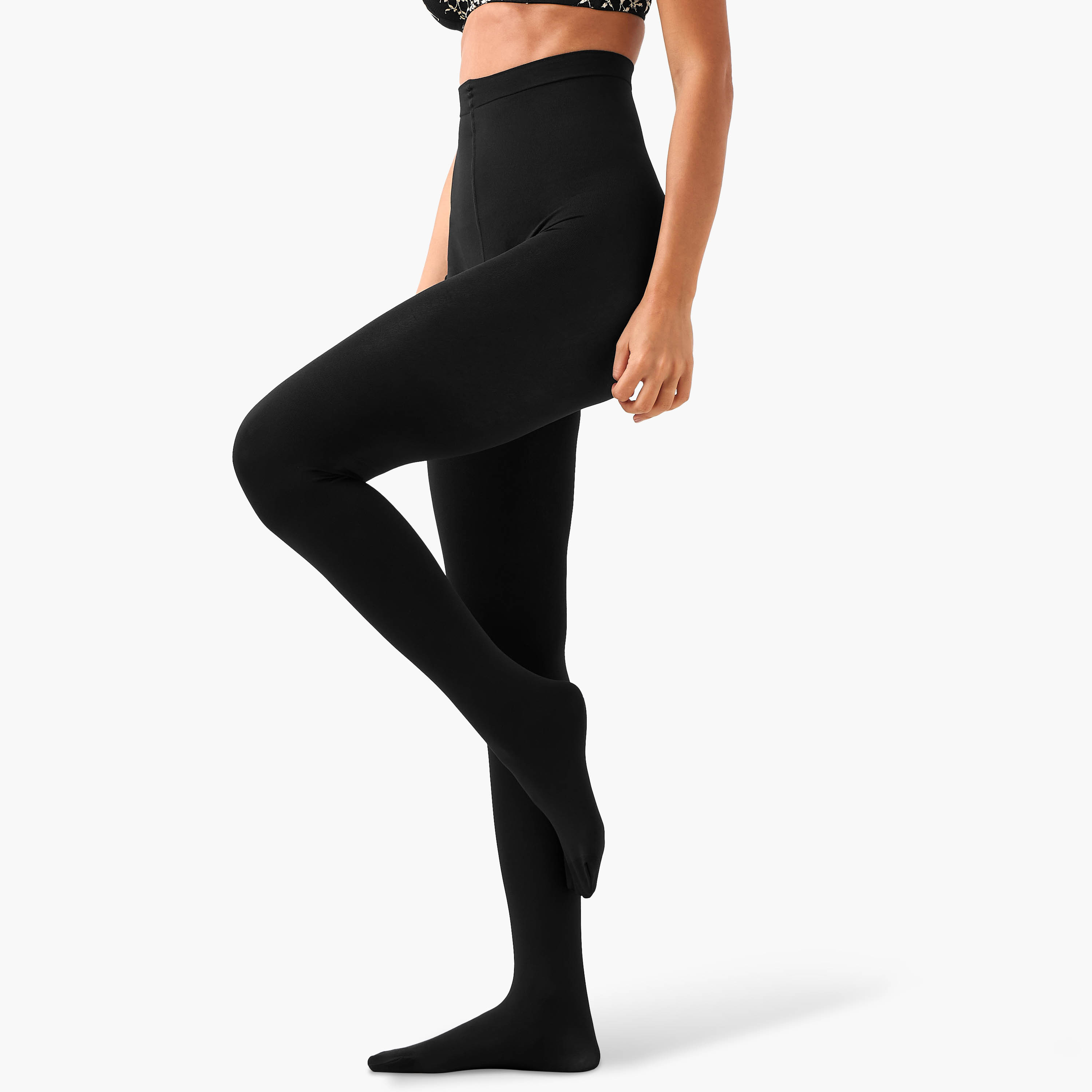Opaque Full Length Cotton Stockings-women-socksandstockings-image-1