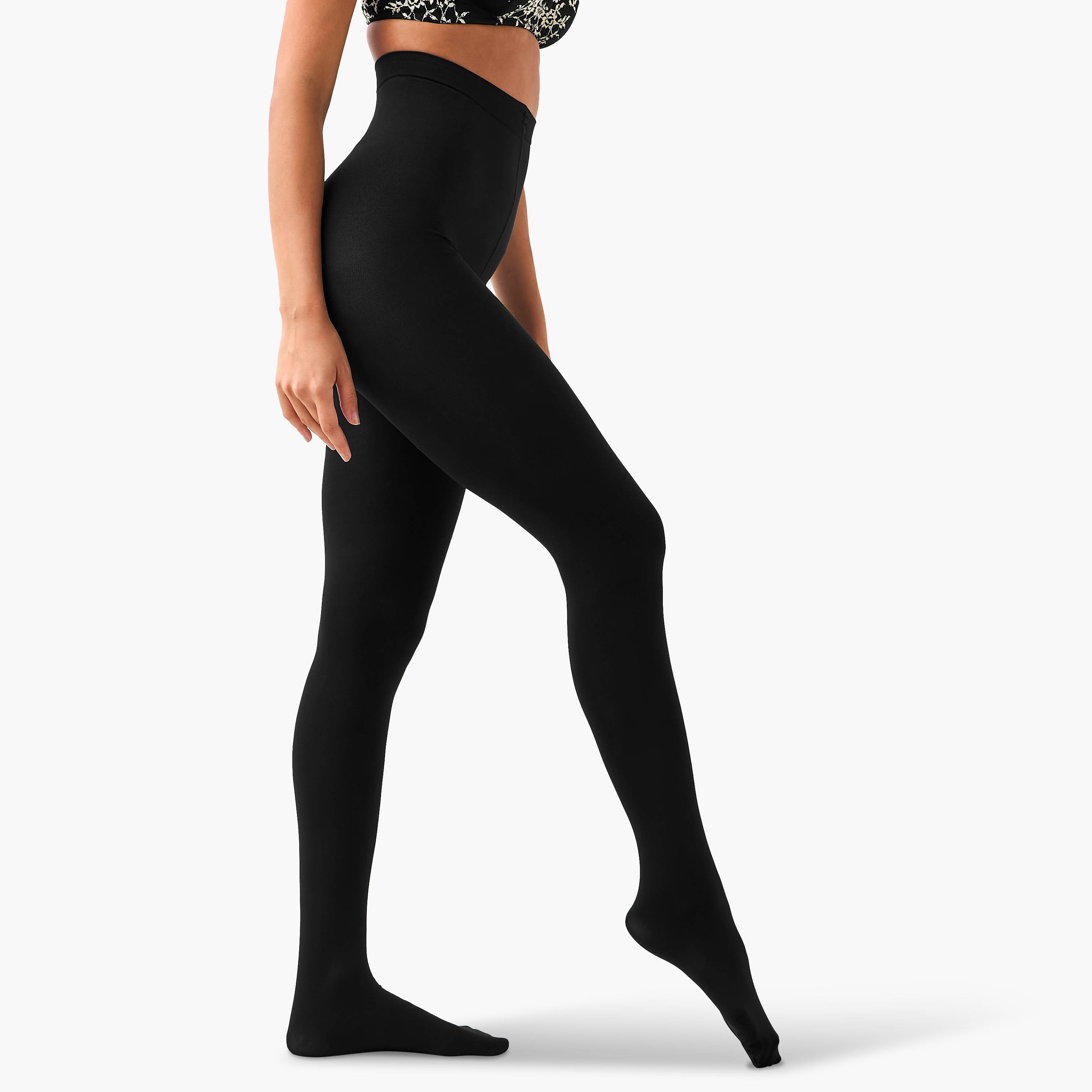 Opaque Full Length Cotton Stockings-women-socksandstockings-image-2