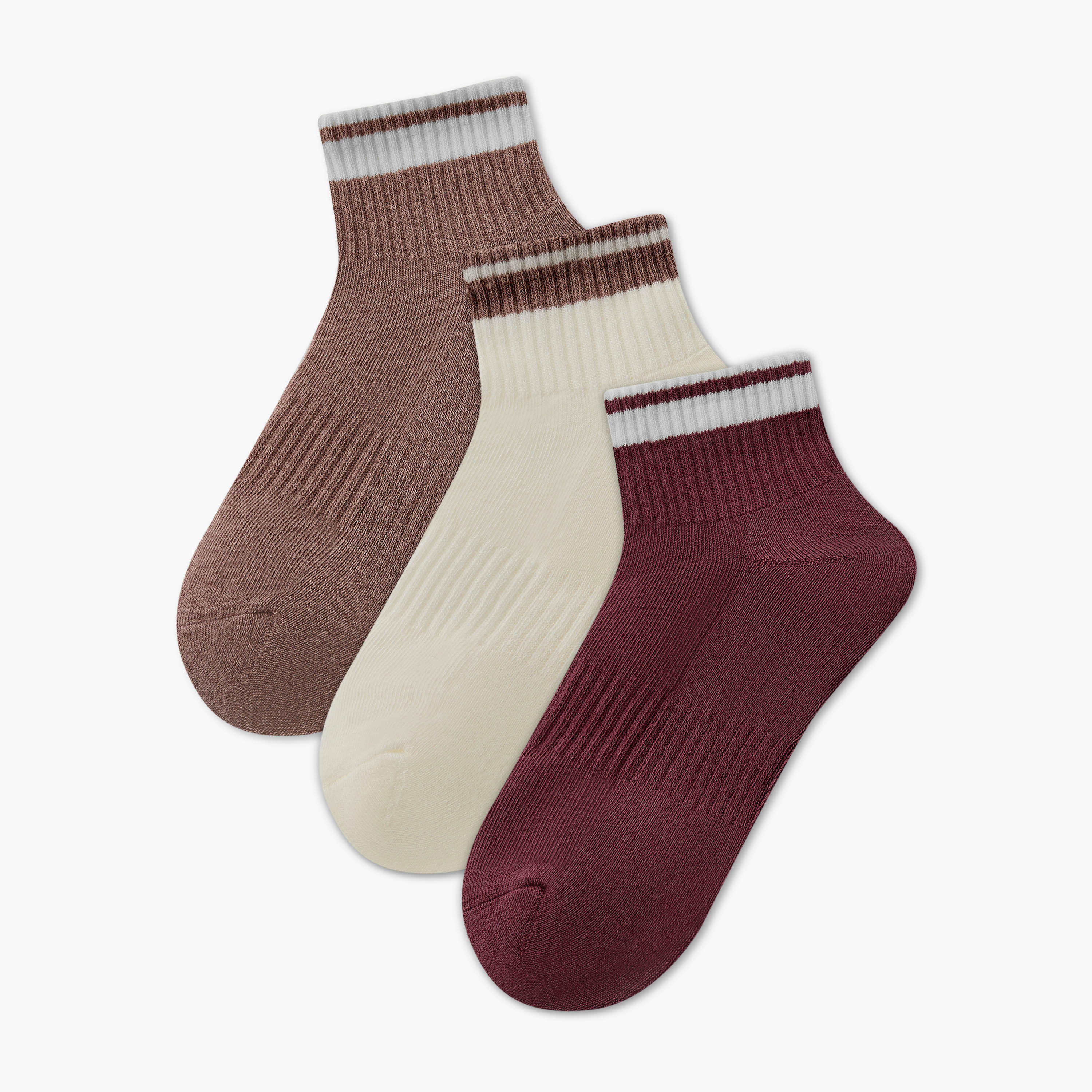طقم جوارب قطنية 3 أزواج بطول الكاحل-women-socksandstockings-image-1