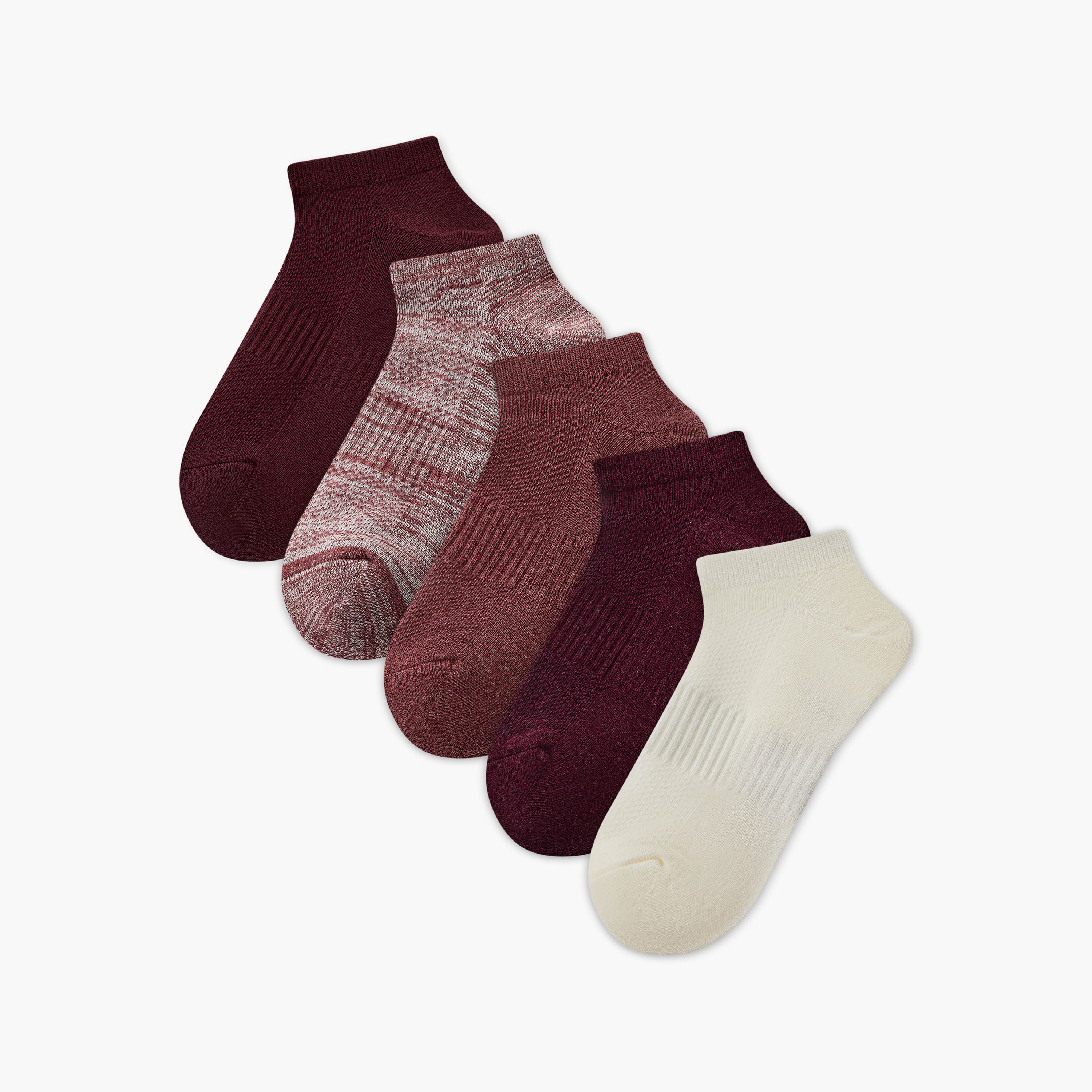 طقم جوارب قطنية 5 أزواج بطول الكاحل-women-socksandstockings-image-1