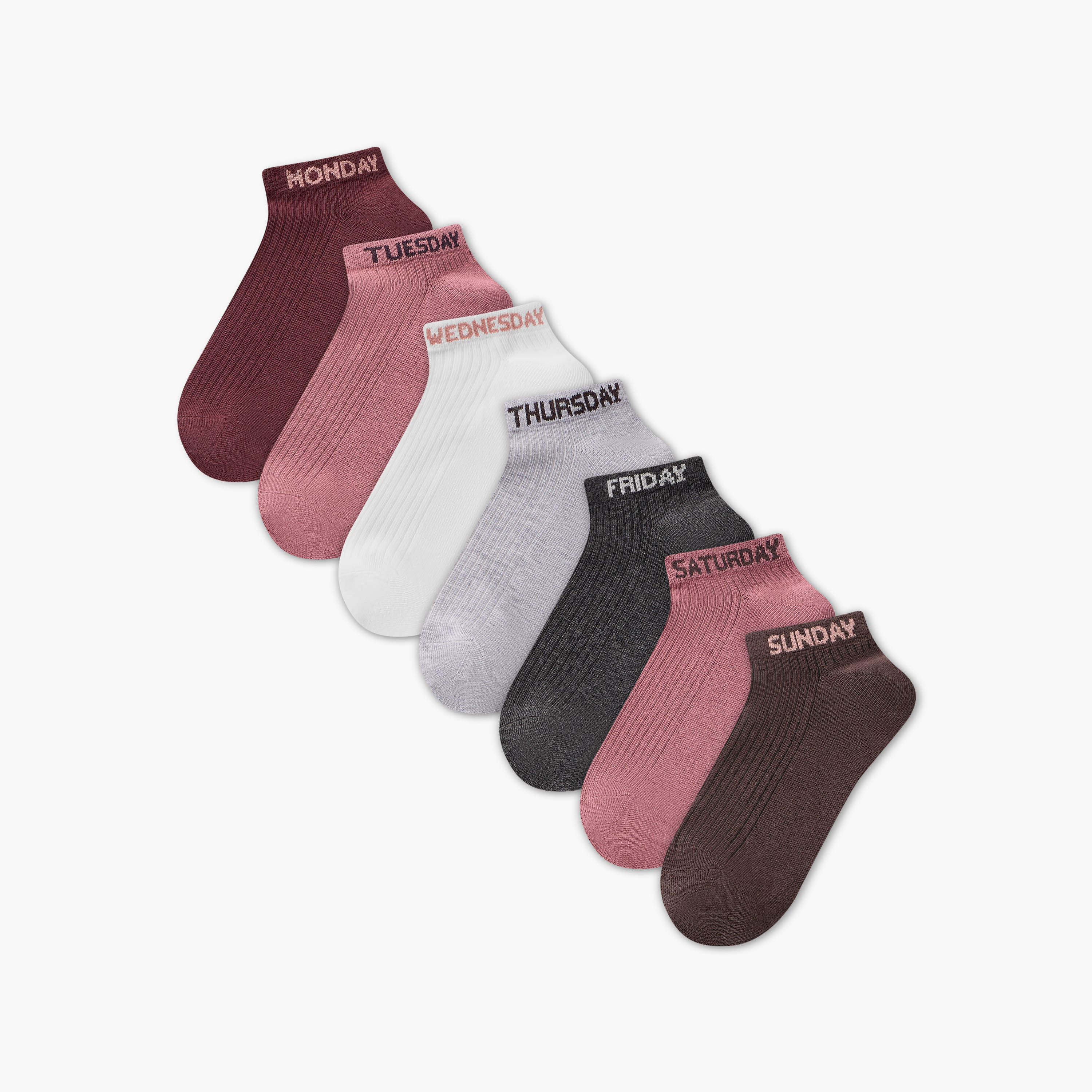 Pack of 7 Ankle Length Cotton Socks-women-socksandstockings-image-1