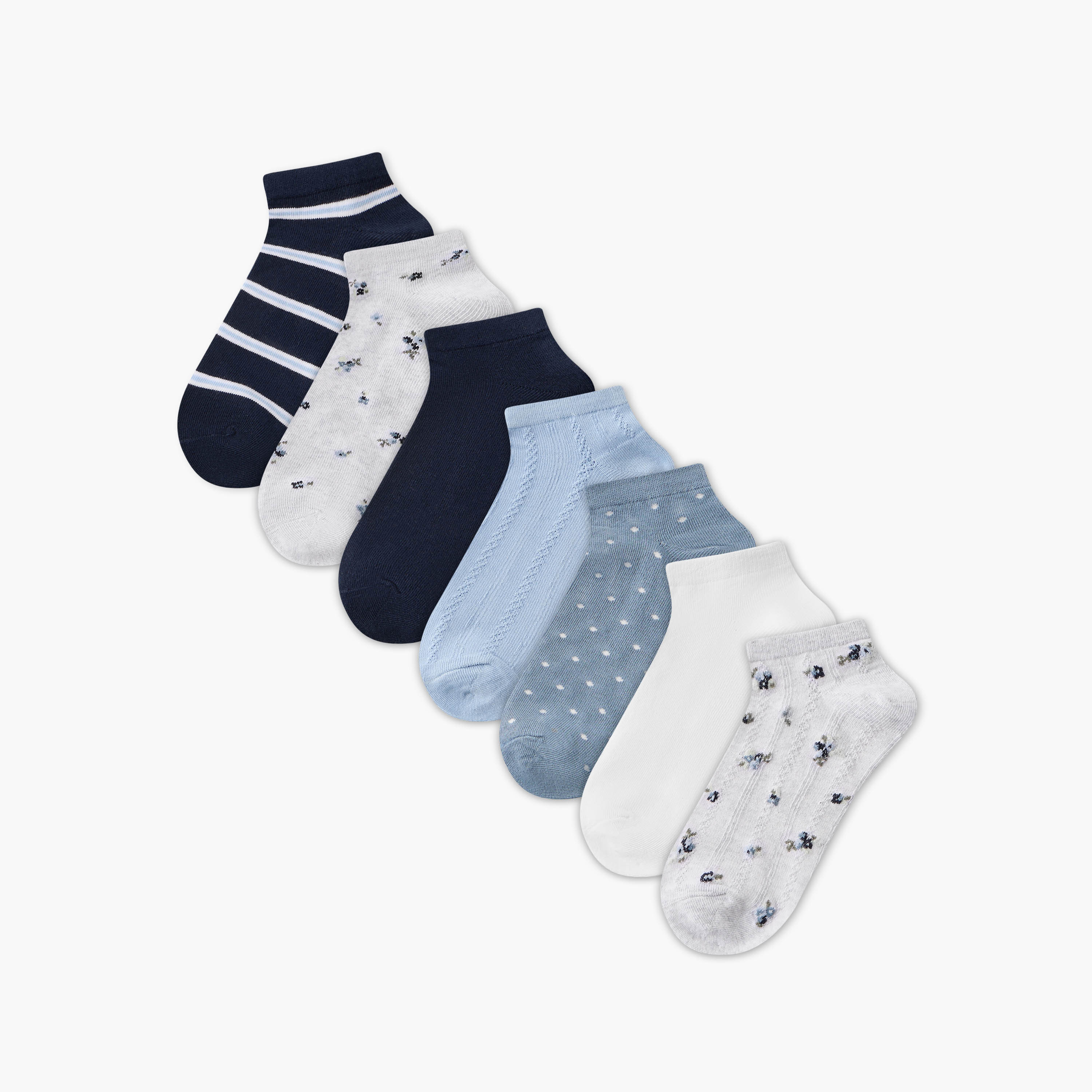 Pack of 7 Ankle Length Cotton Socks-women-socksandstockings-image-1