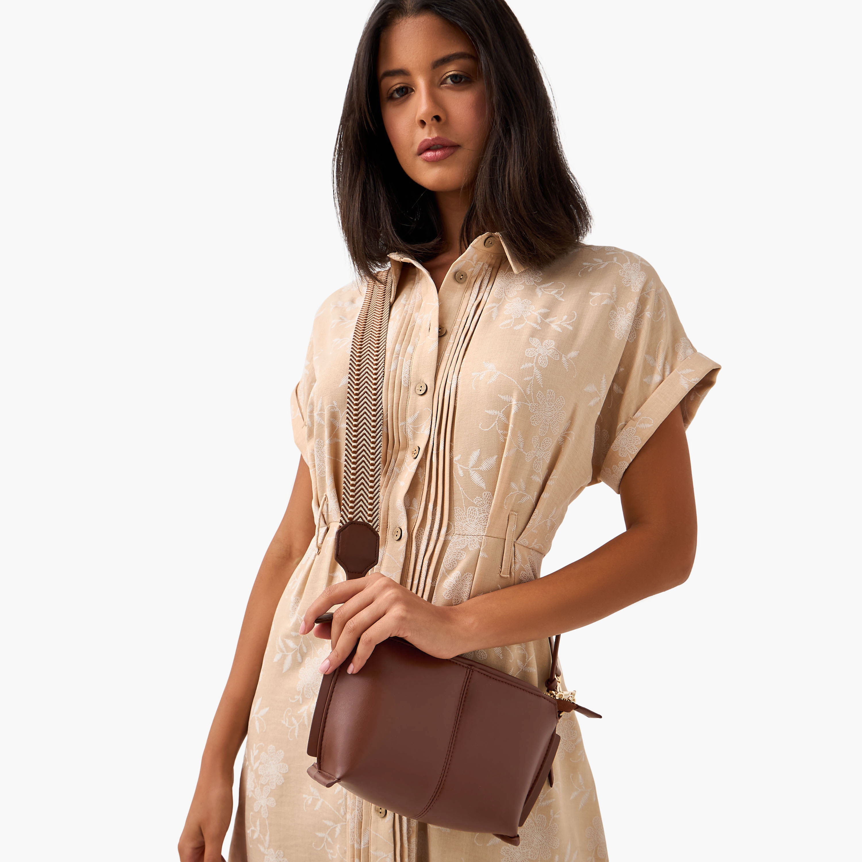 Textured Crossbody Bag with Printed Strap-women-bagsandwallets-handbags-image-2