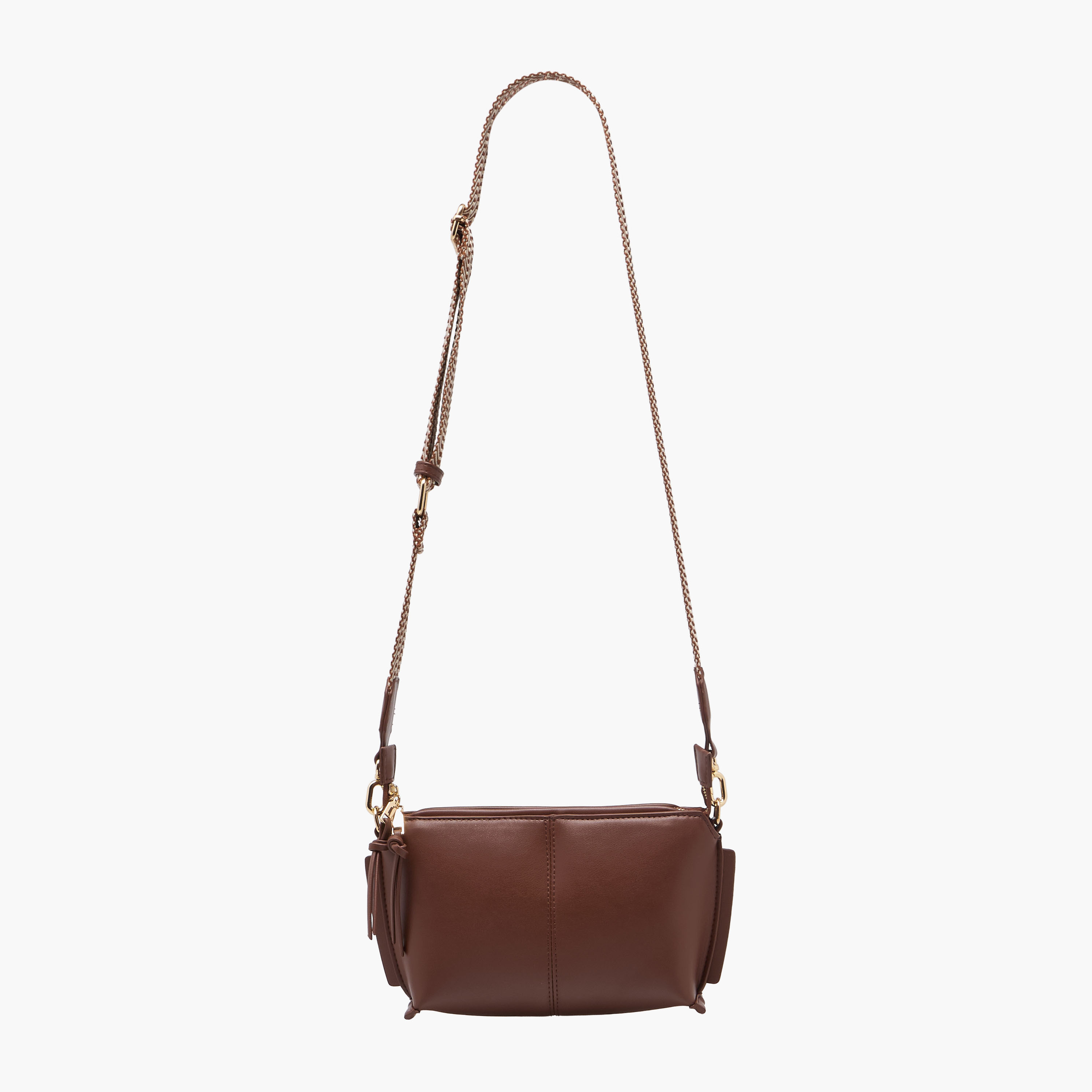 Textured Crossbody Bag with Printed Strap-women-bagsandwallets-handbags-image-3
