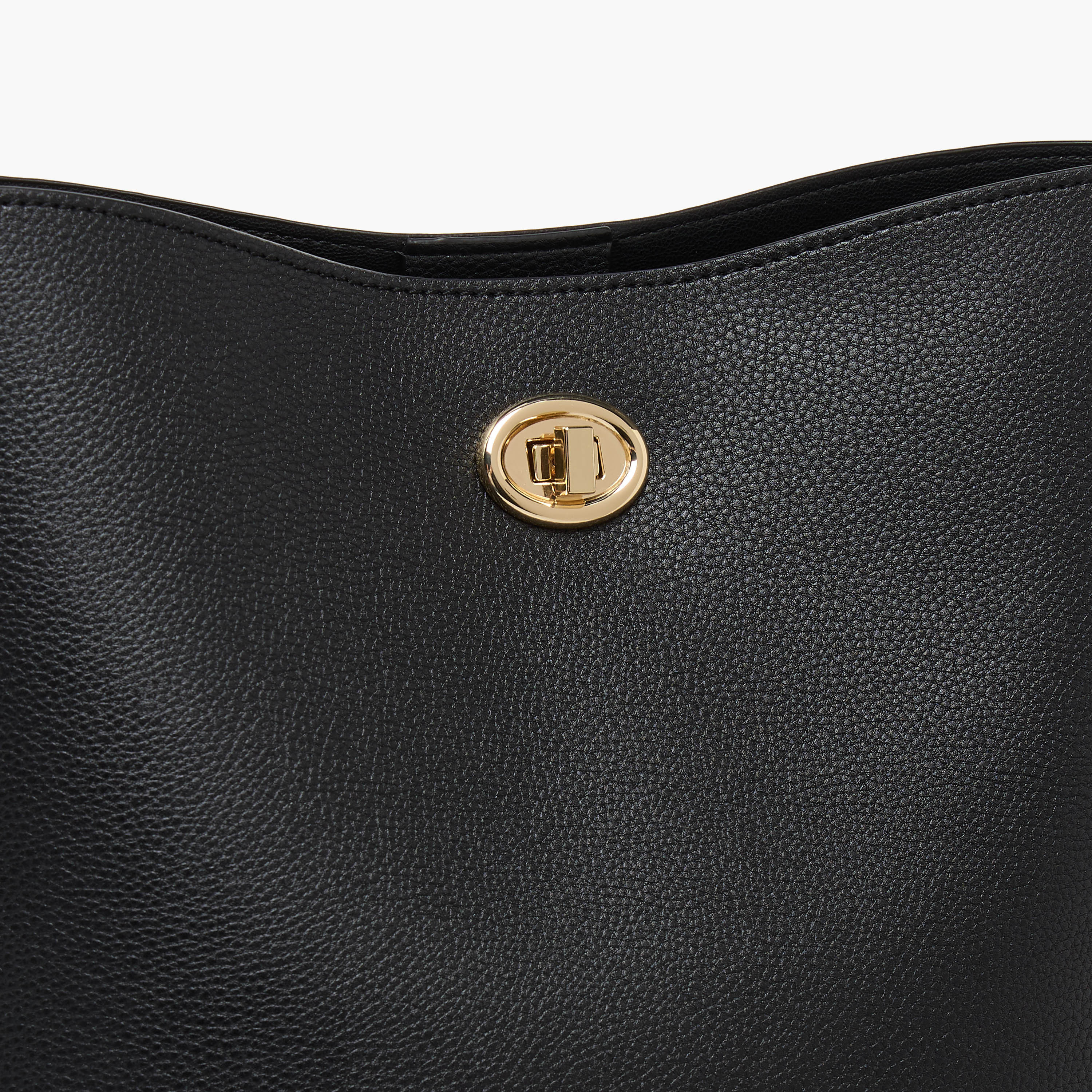 Textured Bucket Bag with Twist Lock Closure-women-bagsandwallets-handbags-image-5