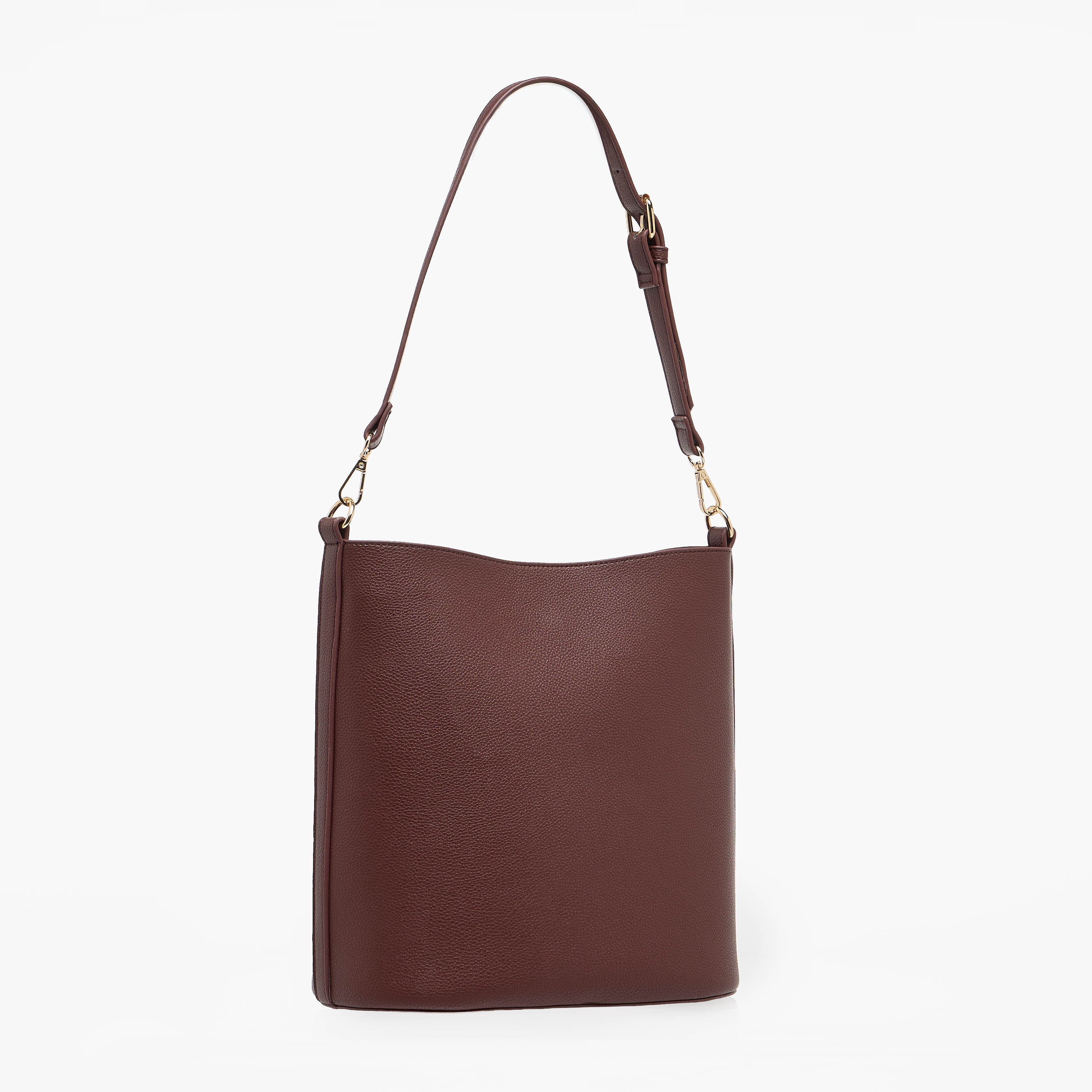 Textured Bucket Bag with Twist Lock Closure-women-bagsandwallets-handbags-image-4