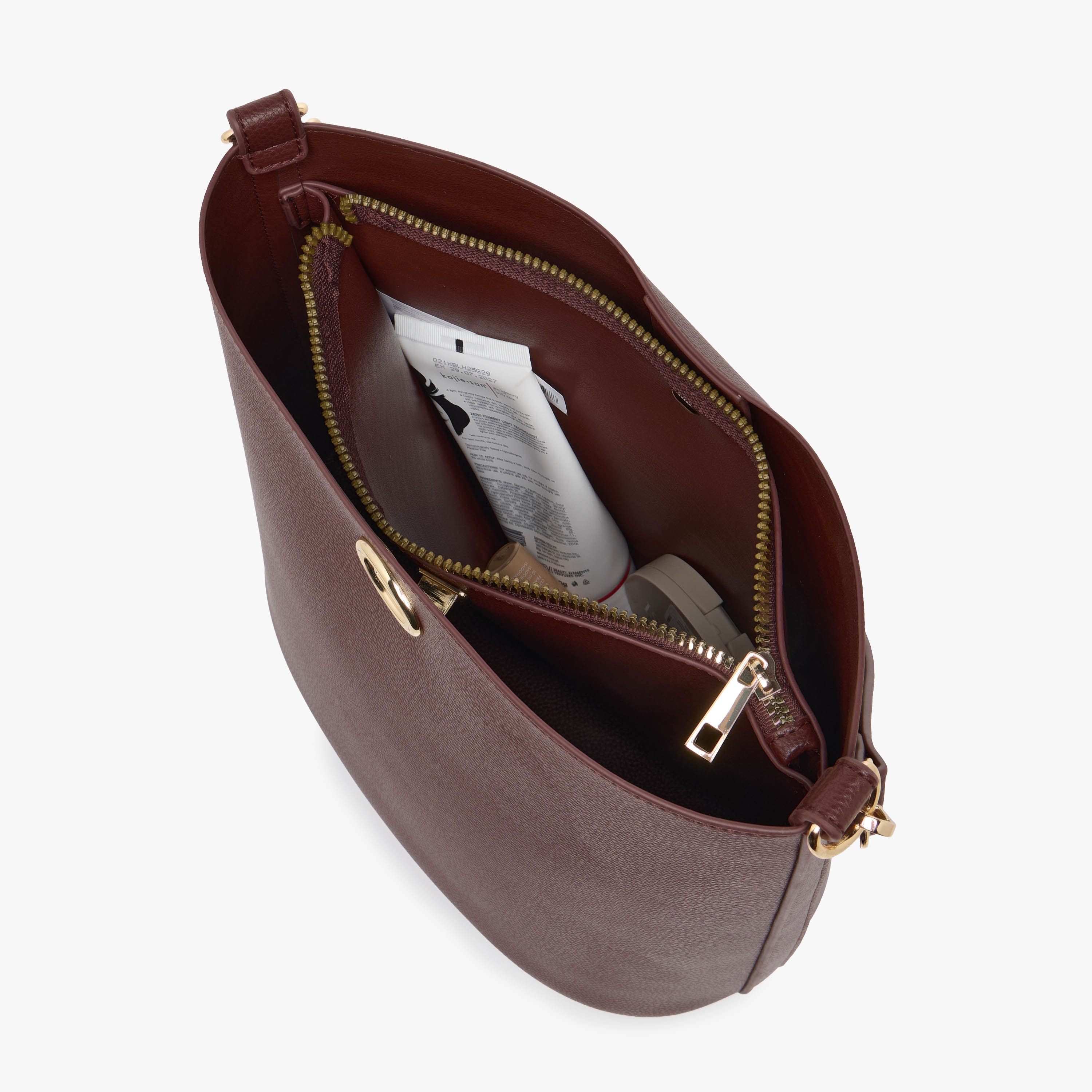 Textured Bucket Bag with Twist Lock Closure-women-bagsandwallets-handbags-image-8