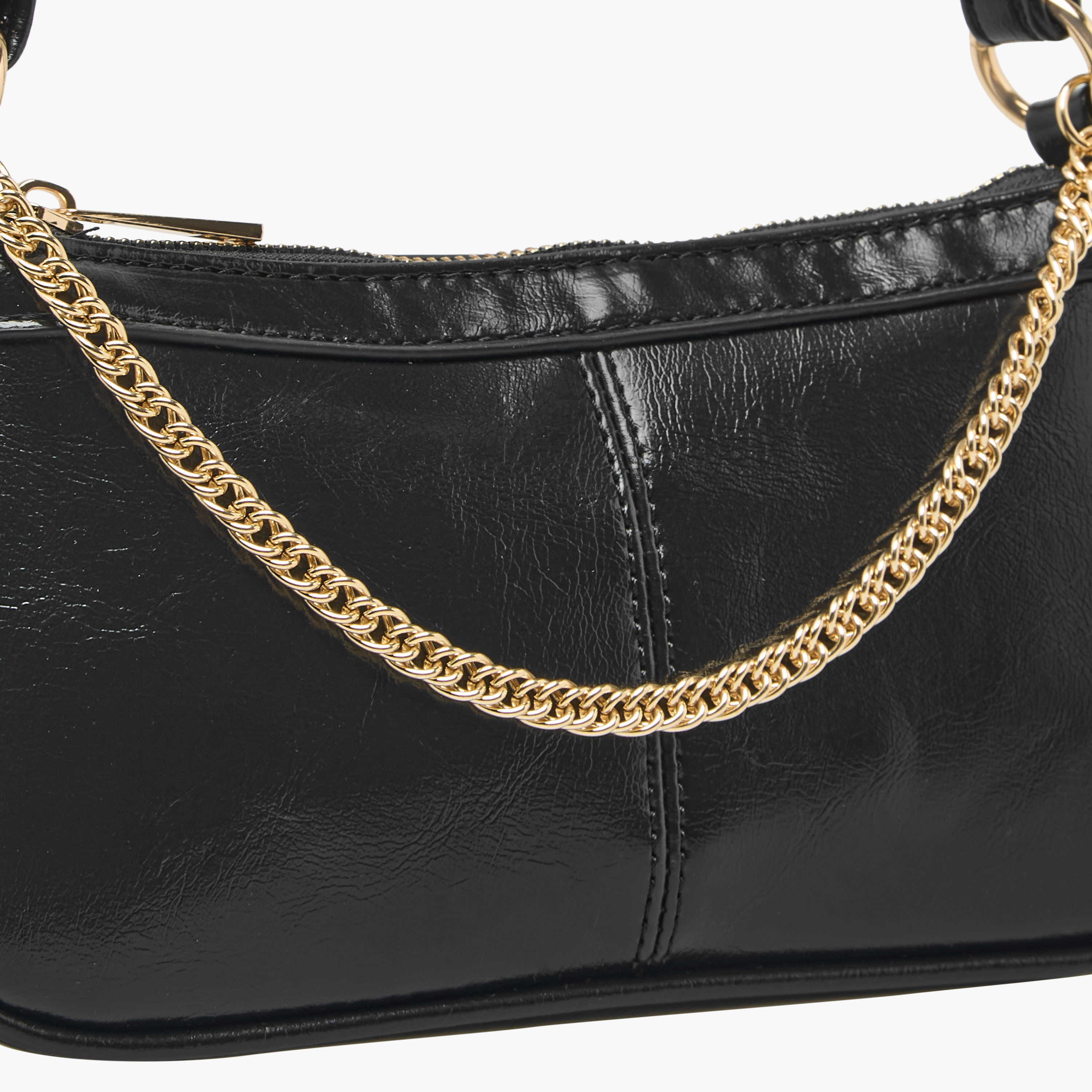 Chain Detail Shoulder Bag with Zip Closure-women-bagsandwallets-handbags-image-4