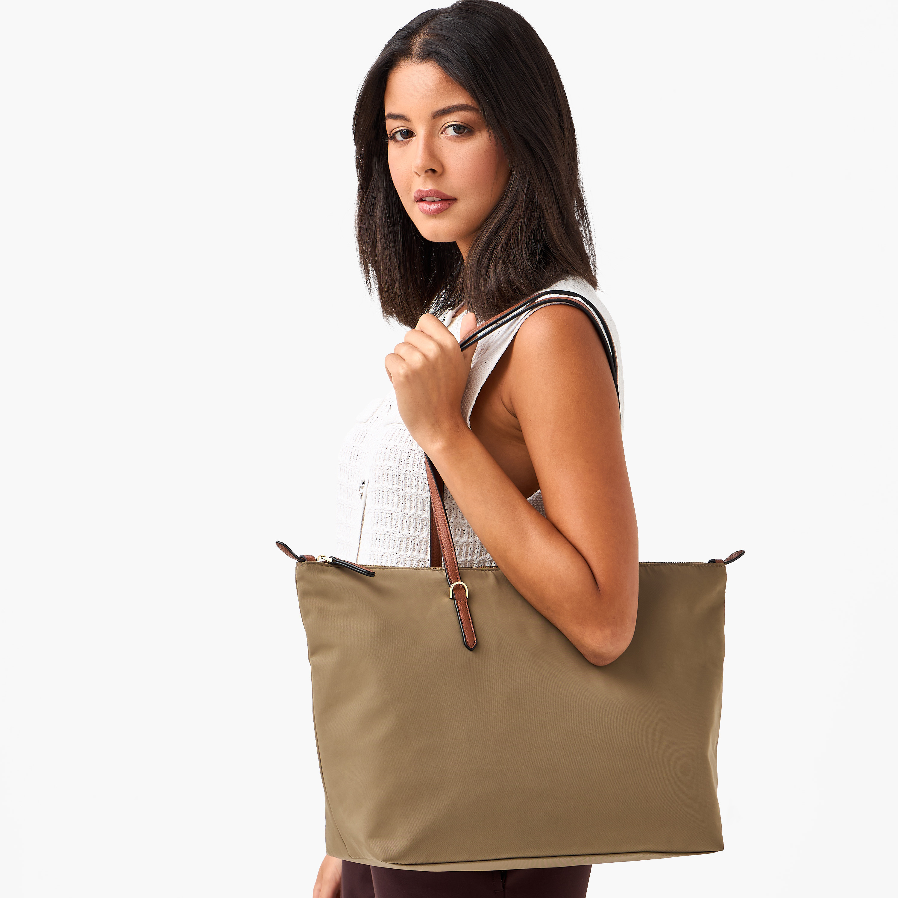 Tote Bag with Contrast Handles-women-bagsandwallets-handbags-image-2