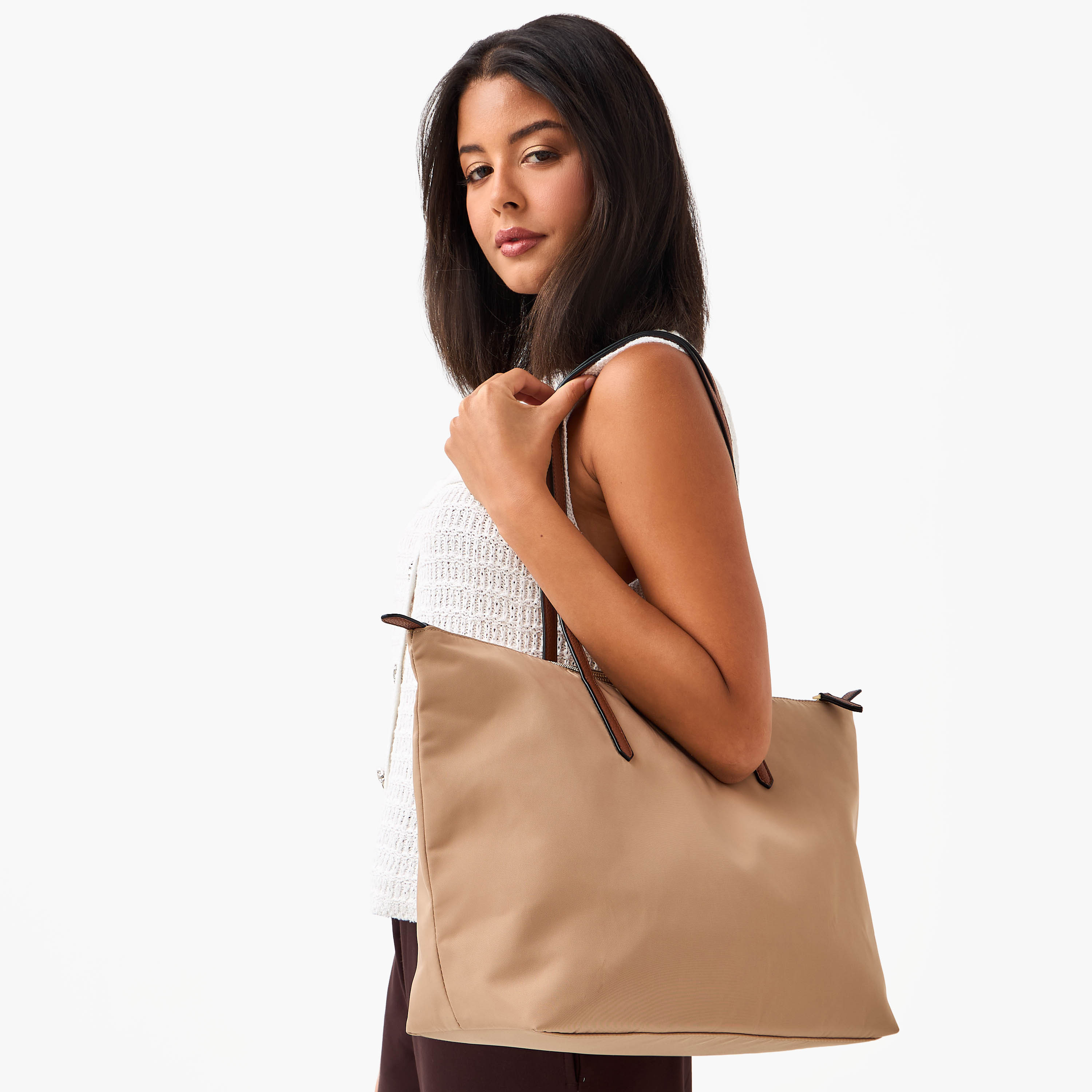 Tote Bag with Contrast Handles-women-bagsandwallets-handbags-image-2