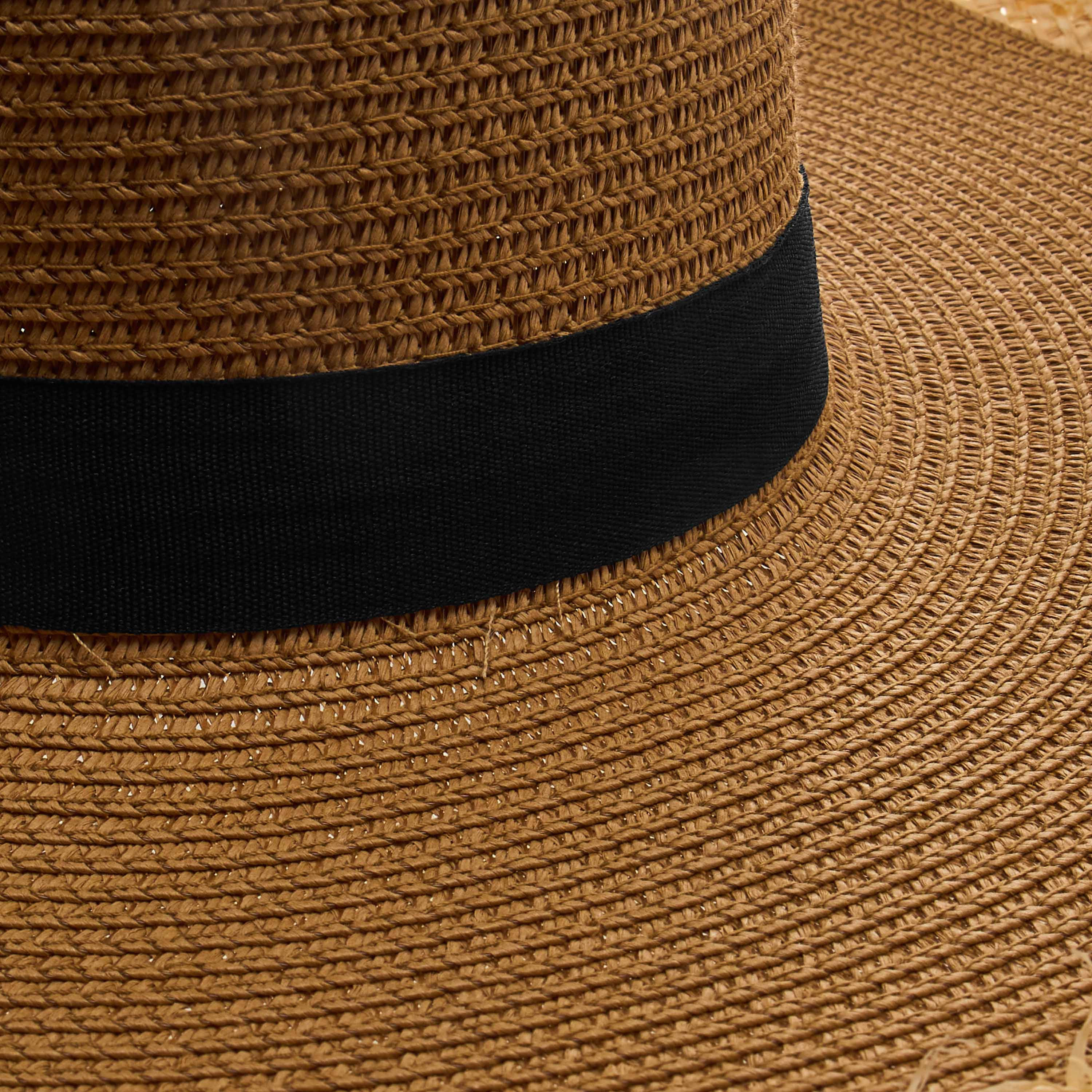 Bow Trim Fringed Beach Hat-women-clothingaccessories-capsandhats-image-7