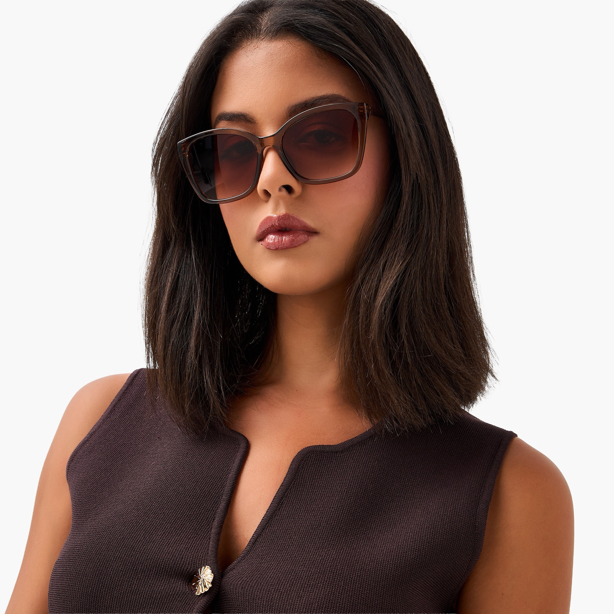 Sunglasses Square UV Protection Brown Lens-women-sunglasses-image-2